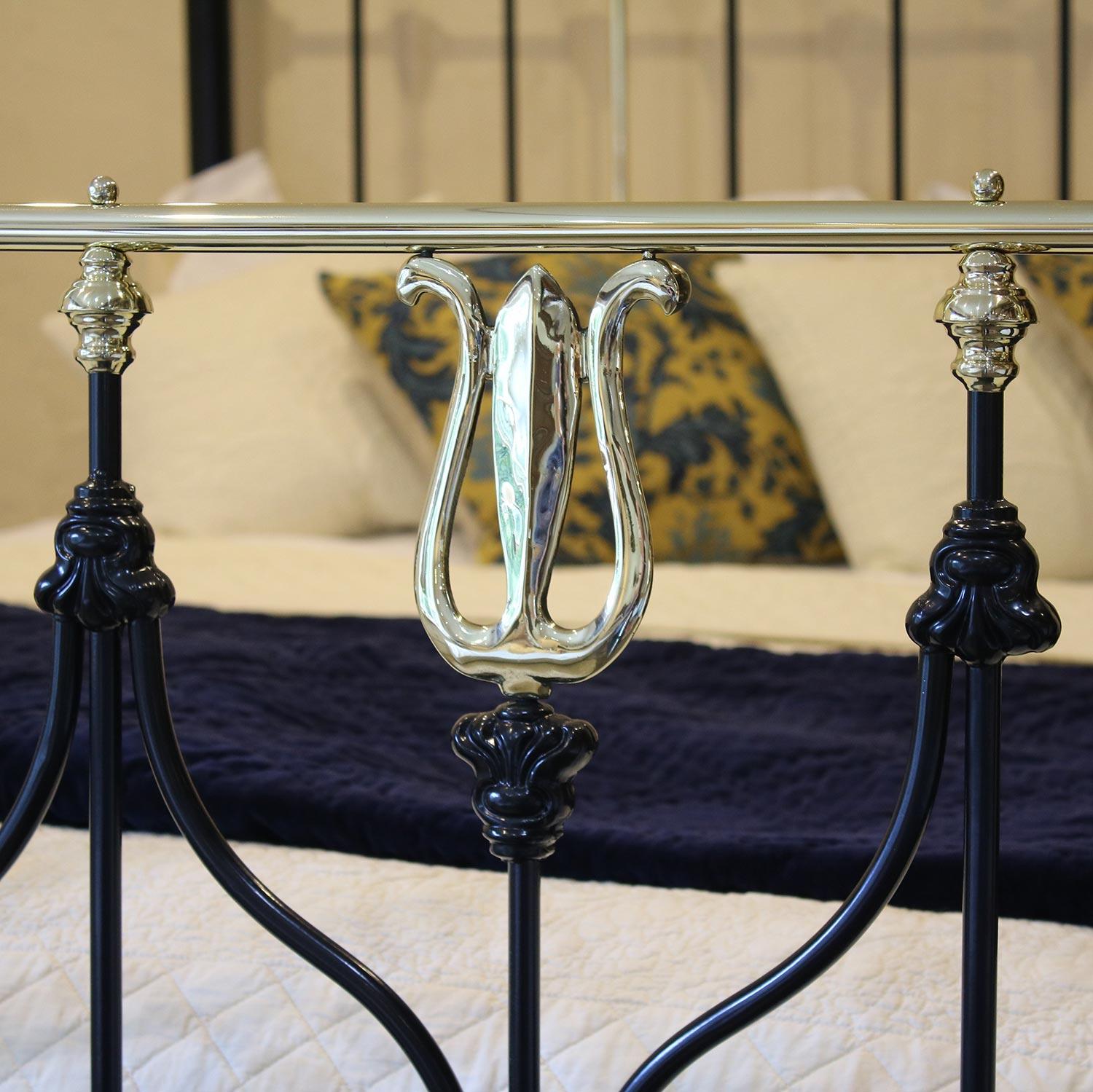 British Art Nouveau Brass and Iron Bed MK152