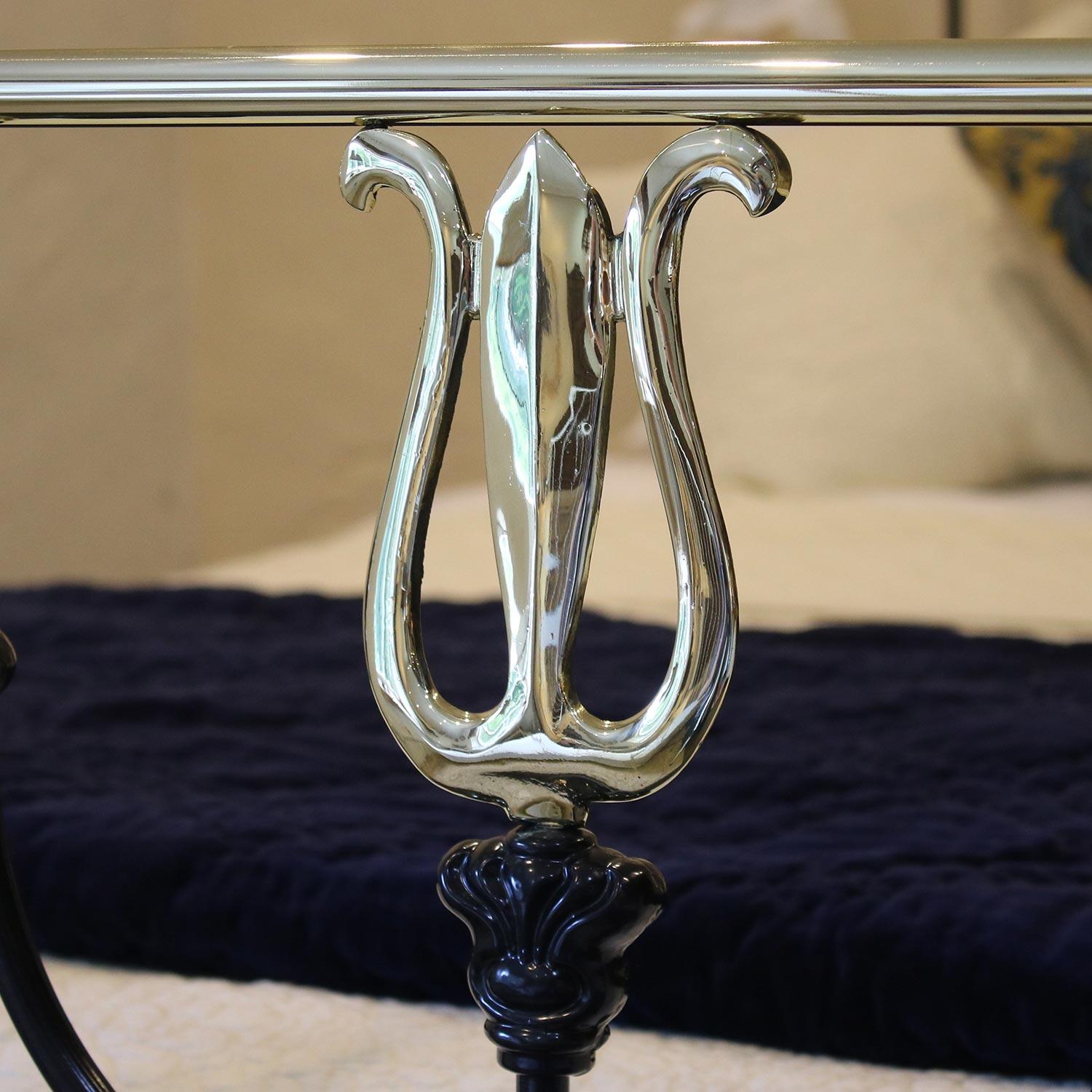 Cast Art Nouveau Brass and Iron Bed MK152
