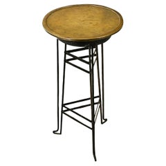 Art Nouveau Brass and Iron Side Table