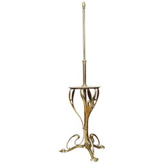 Antique Art Nouveau Brass and Marble Standard Lamp