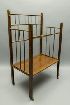 Art Nouveau Brass and Walnut Magazine or Music Stand, Germany, 1920