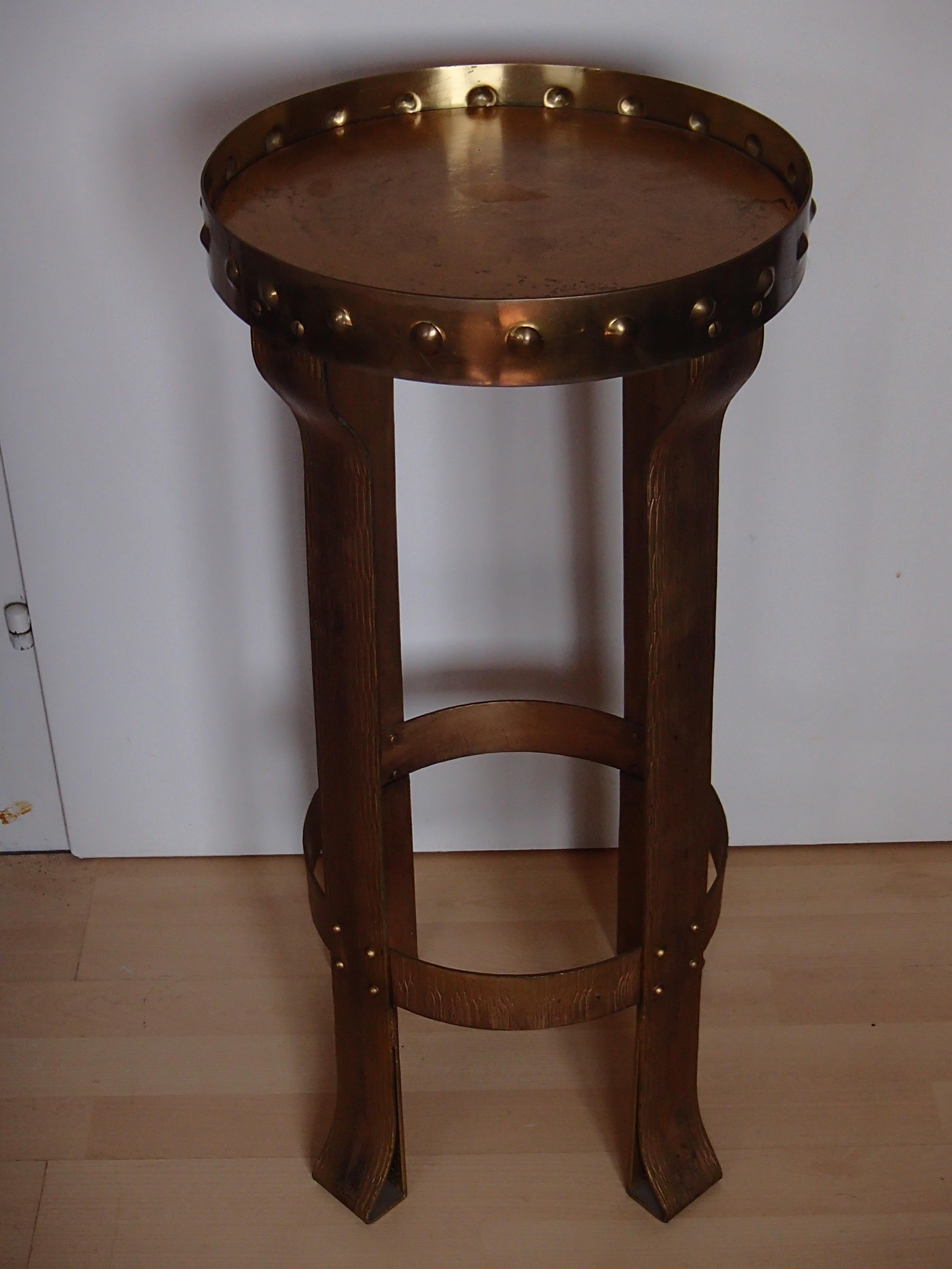 Austrian Art Nouveau Brass and Wrote Iron Stand For Sale