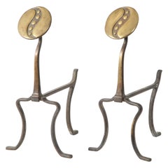 Fers à repasser en laiton Art nouveau, France, années 1920