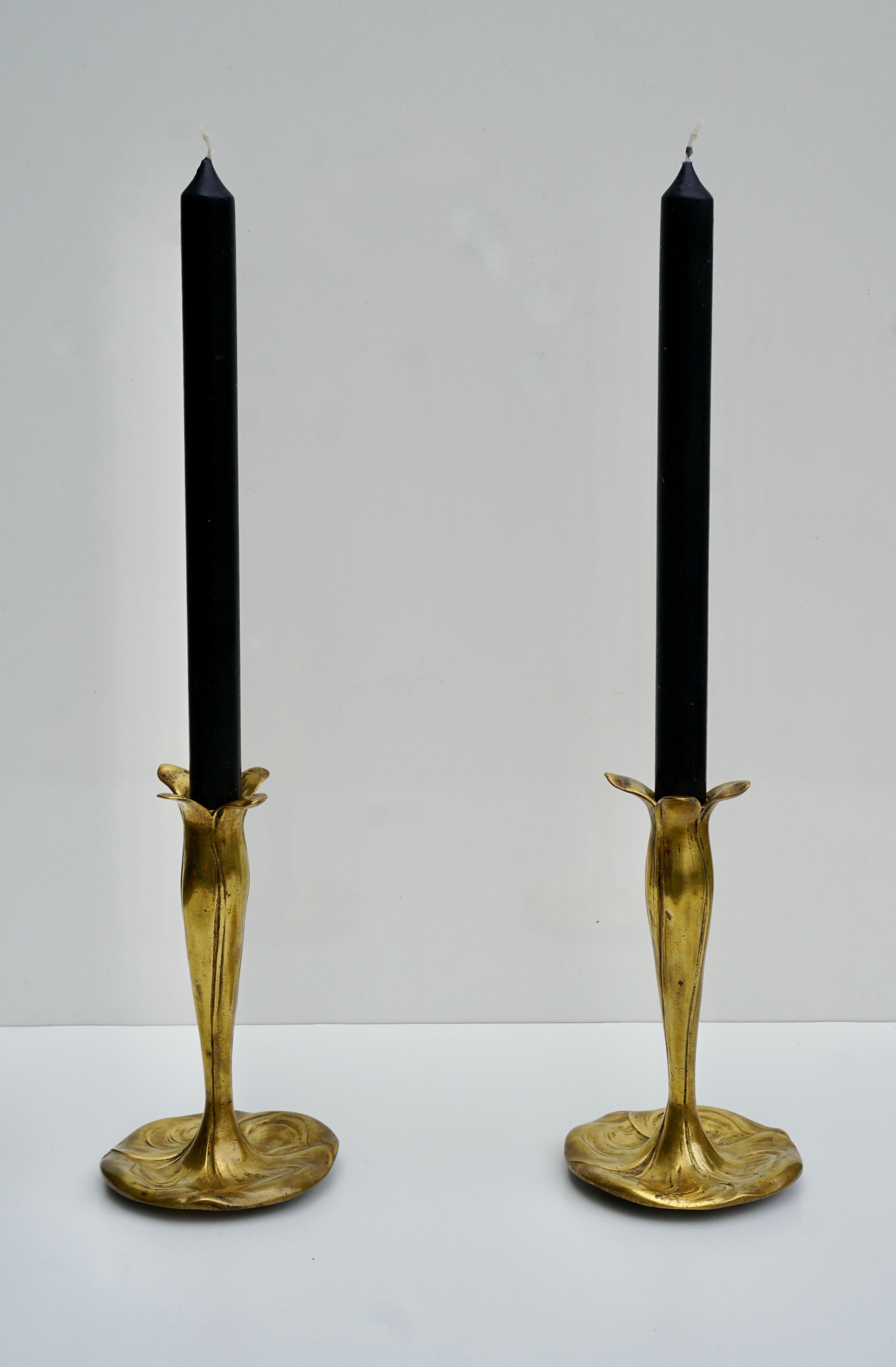 art nouveau candle sticks