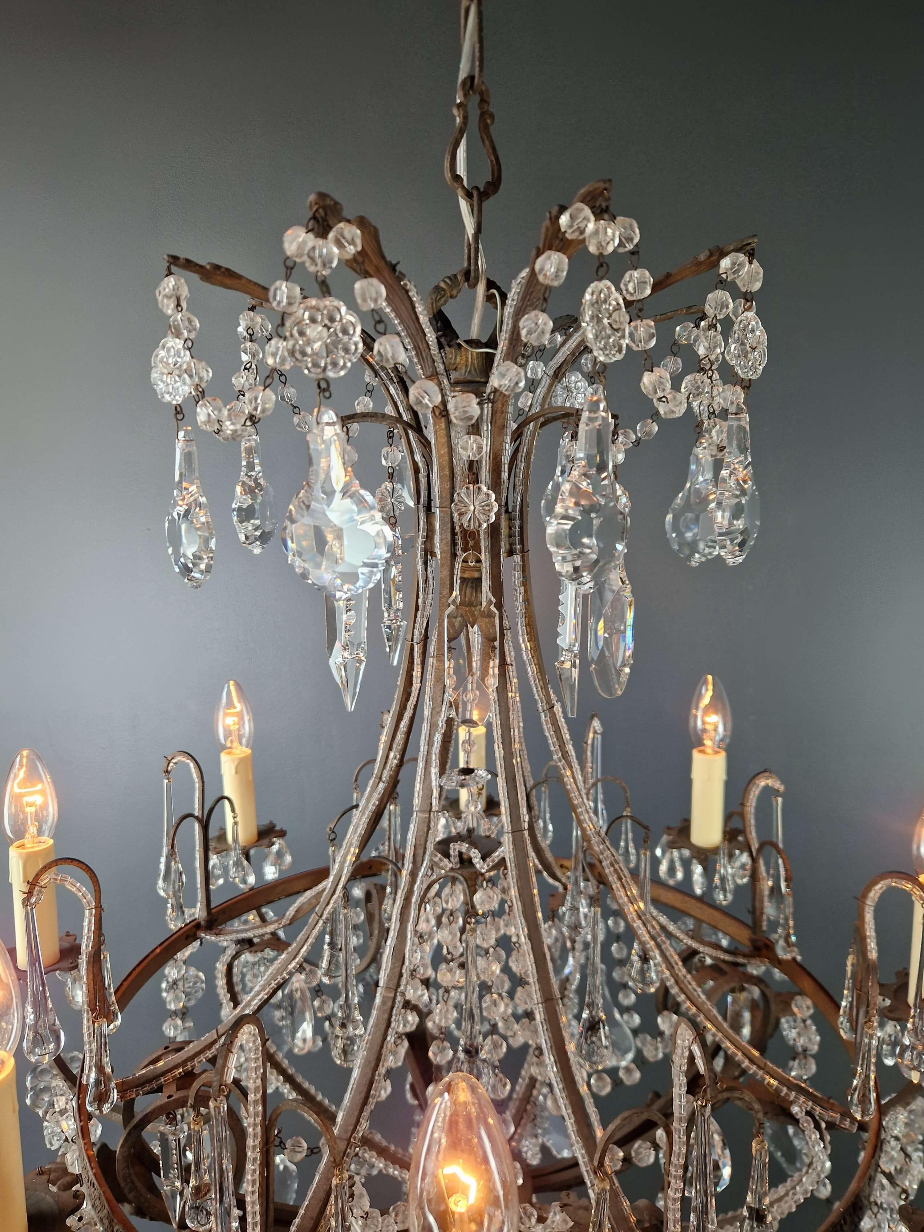 Art Nouveau Brass Chandelier Lustre Ceiling Lamp Rarity Antique For Sale 4