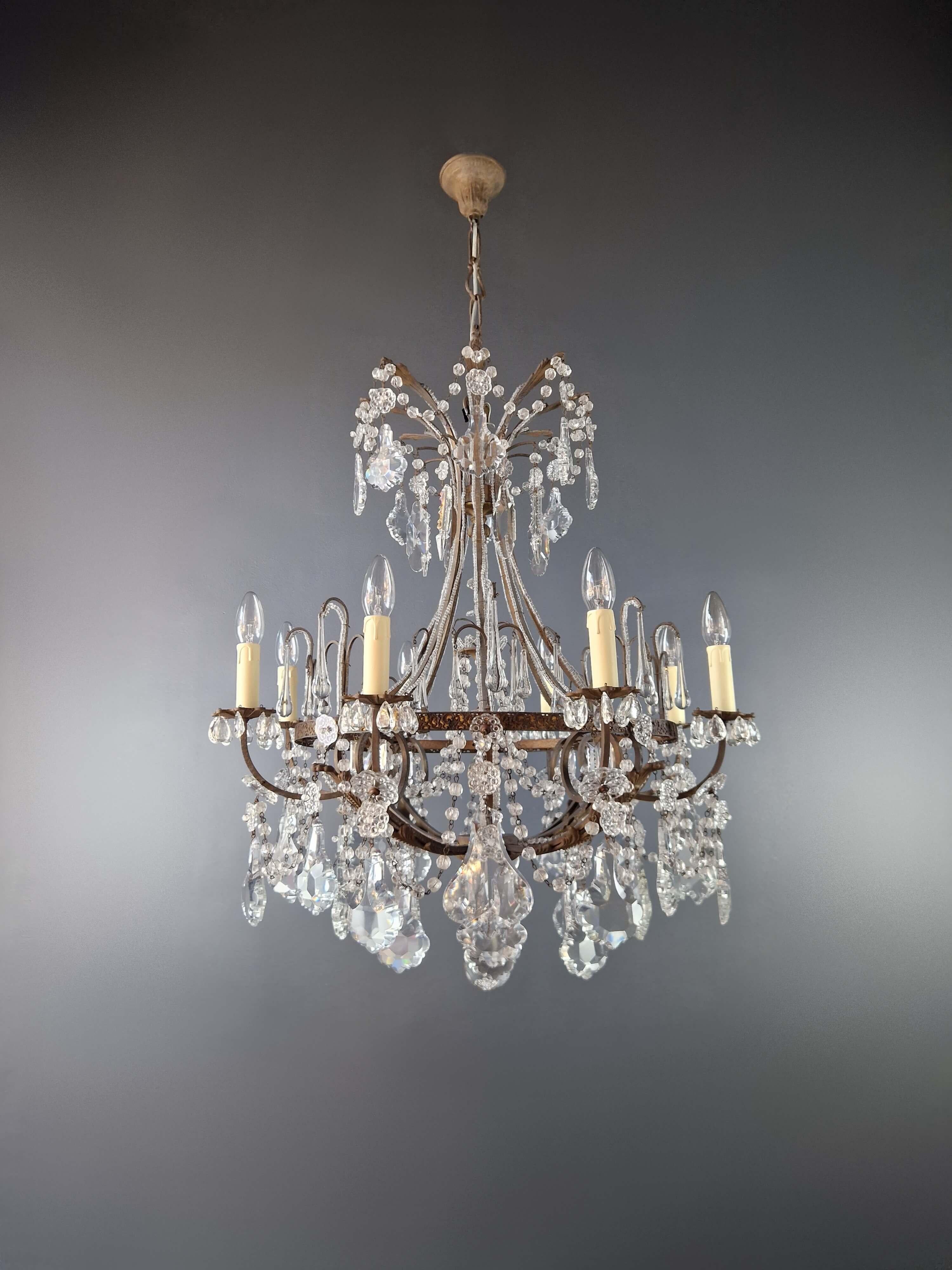 Aesthetic Movement Art Nouveau Brass Chandelier Lustre Ceiling Lamp Rarity Antique For Sale