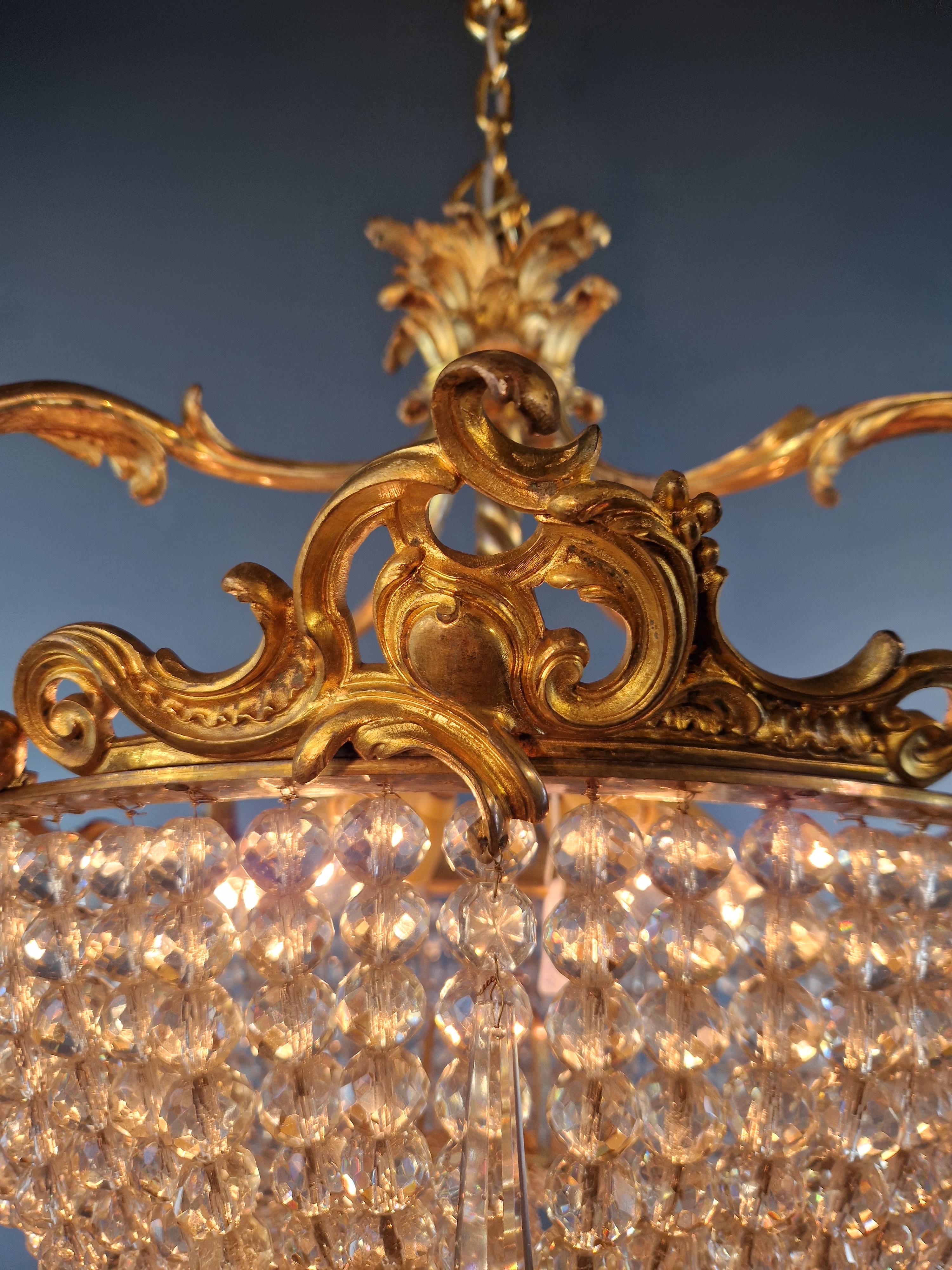 Art Nouveau Messing Kronleuchter Lüster Deckenlampe Rarität Antike (Frühes 20. Jahrhundert)