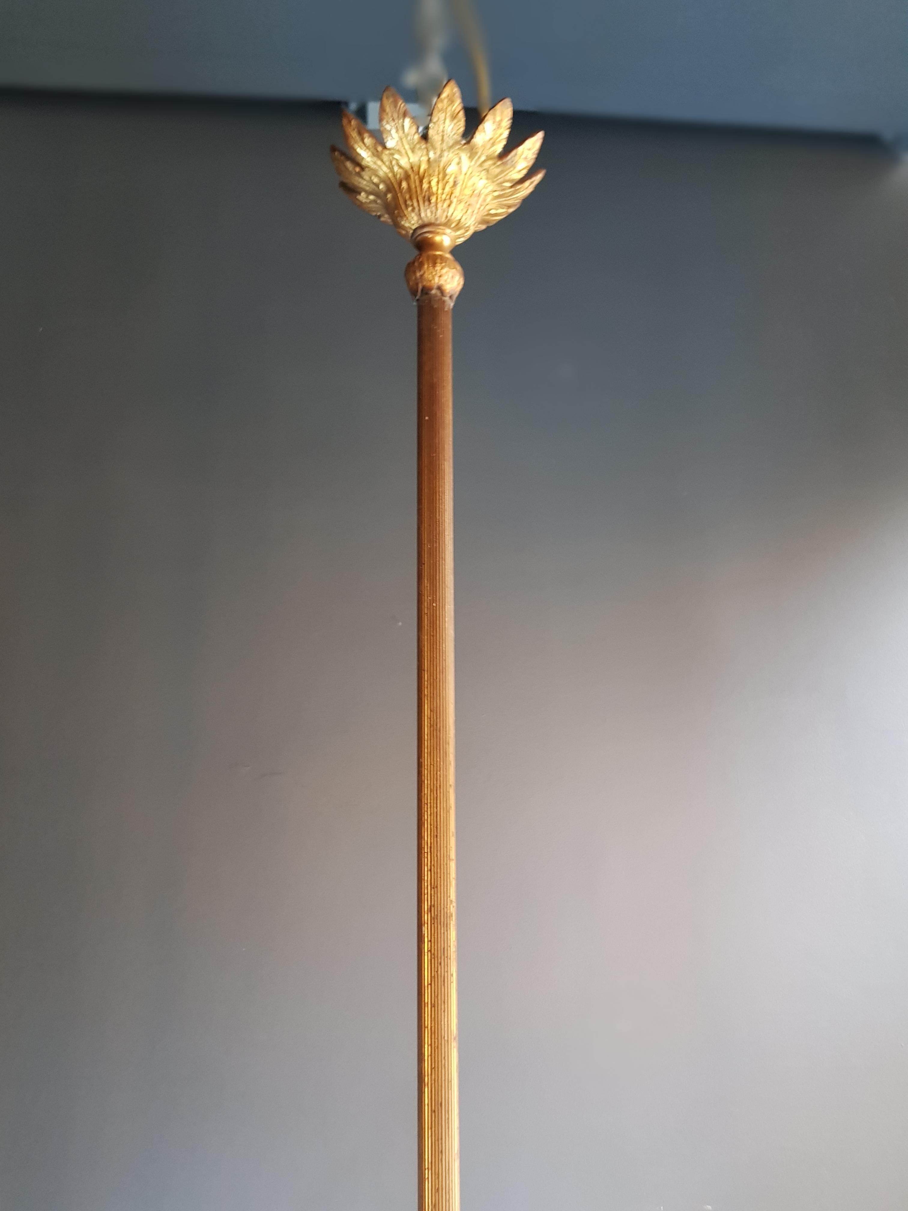 Art Nouveau Brass Chandelier Lustre Ceiling Lamp Rarity Antique For Sale 1
