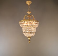 Art Nouveau Brass Chandelier Lustre Ceiling Lamp Rarity Antique Plafonnier