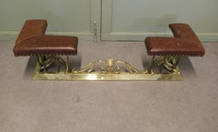 Art Nouveau Brass Club Fender, Fireside Bench