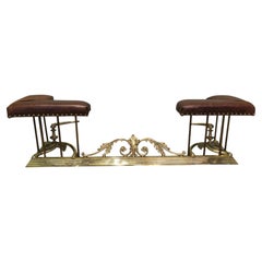 Art Nouveau Brass Club Fender, Fireside Bench