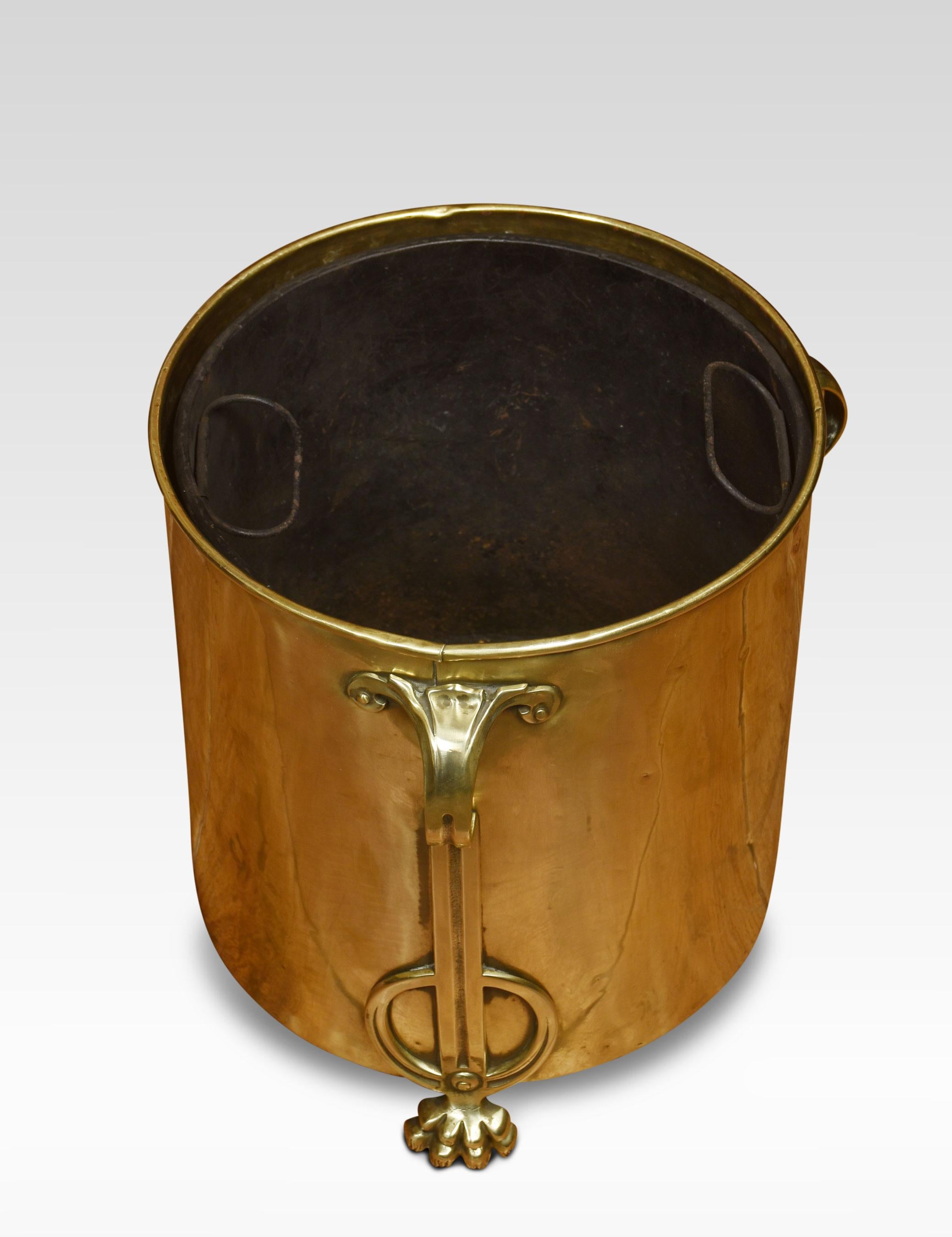 Art Nouveau Brass Coal Bin For Sale 2