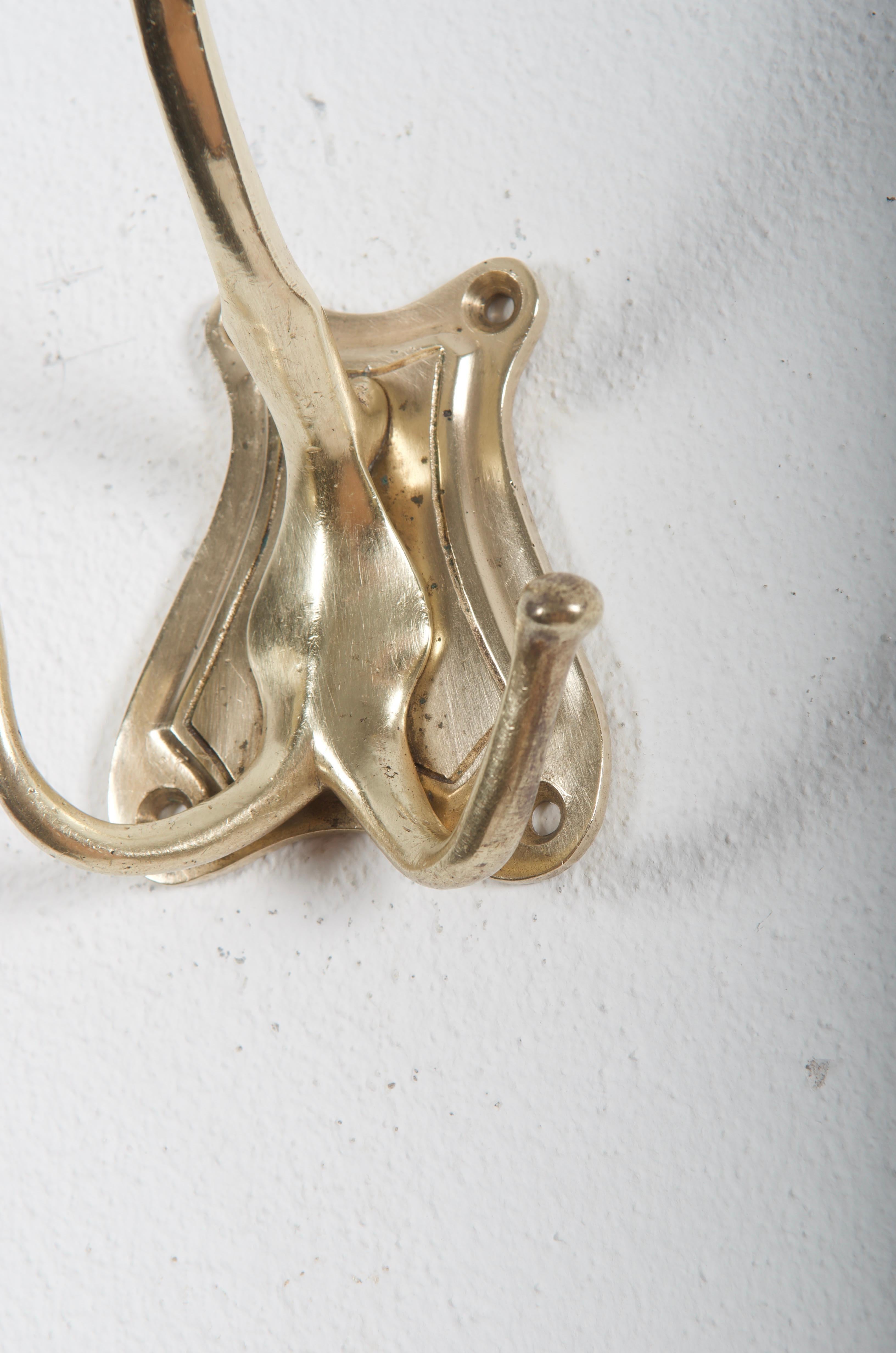 Art Nouveau Brass Coat Hook For Sale 5