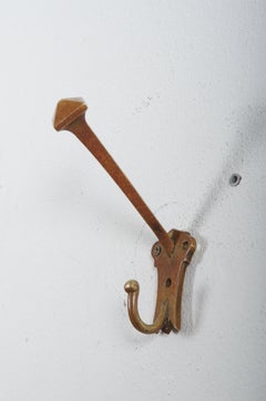 Art Nouveau Brass Coat Hook