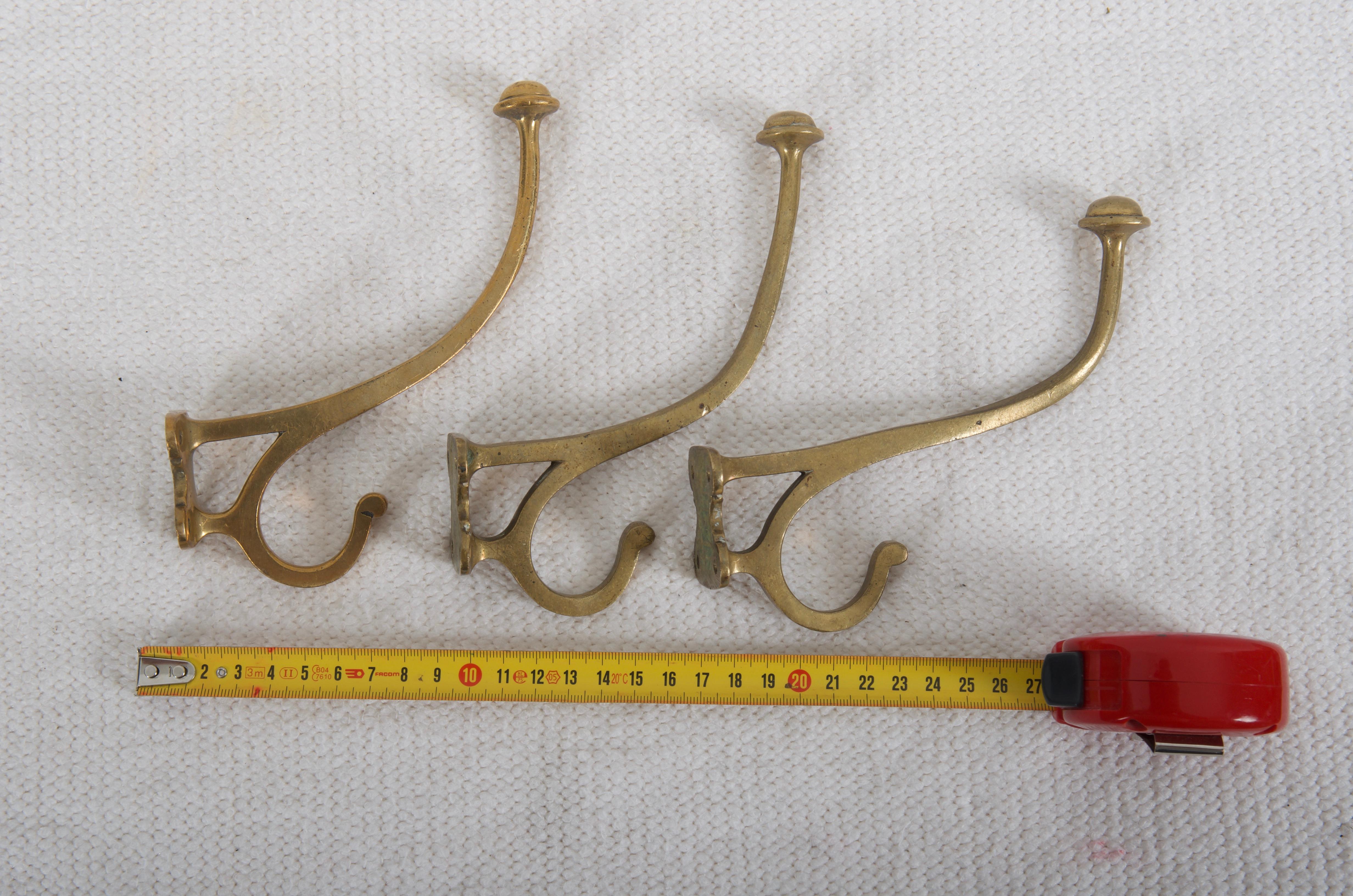 victorian brass coat hooks