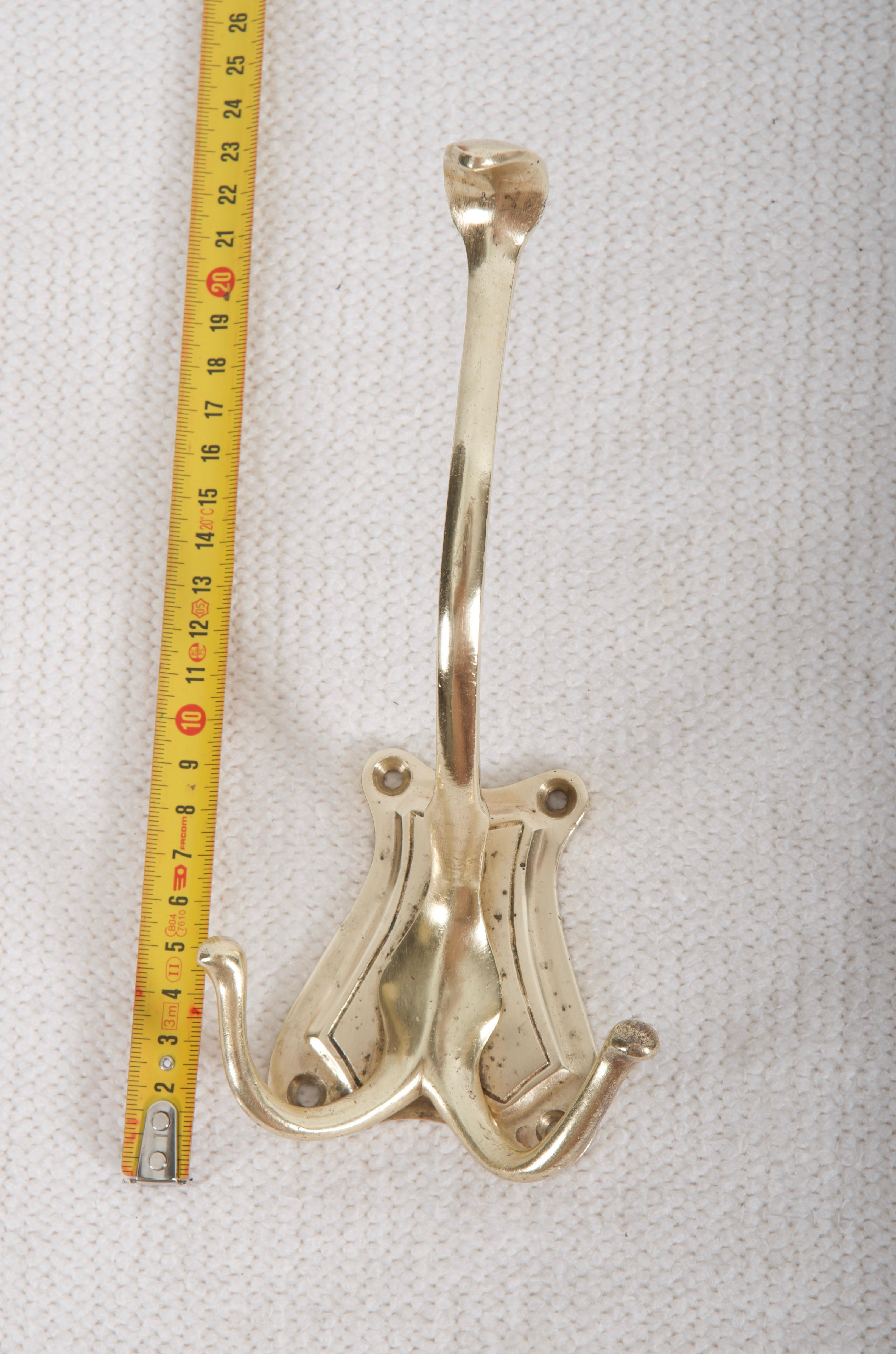 Early 20th Century Art Nouveau Brass Coat Hook For Sale
