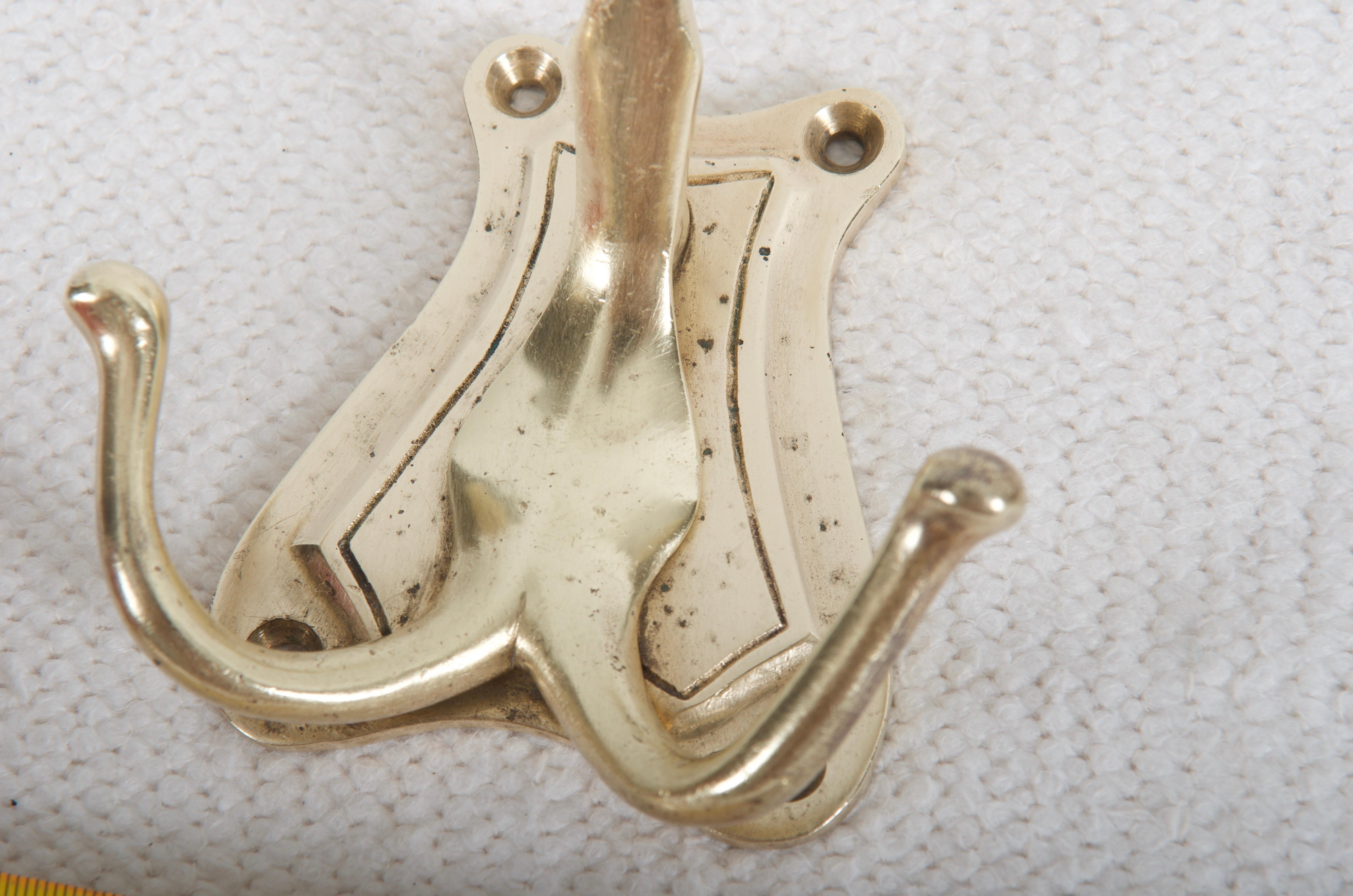 Art Nouveau Brass Coat Hook For Sale 1