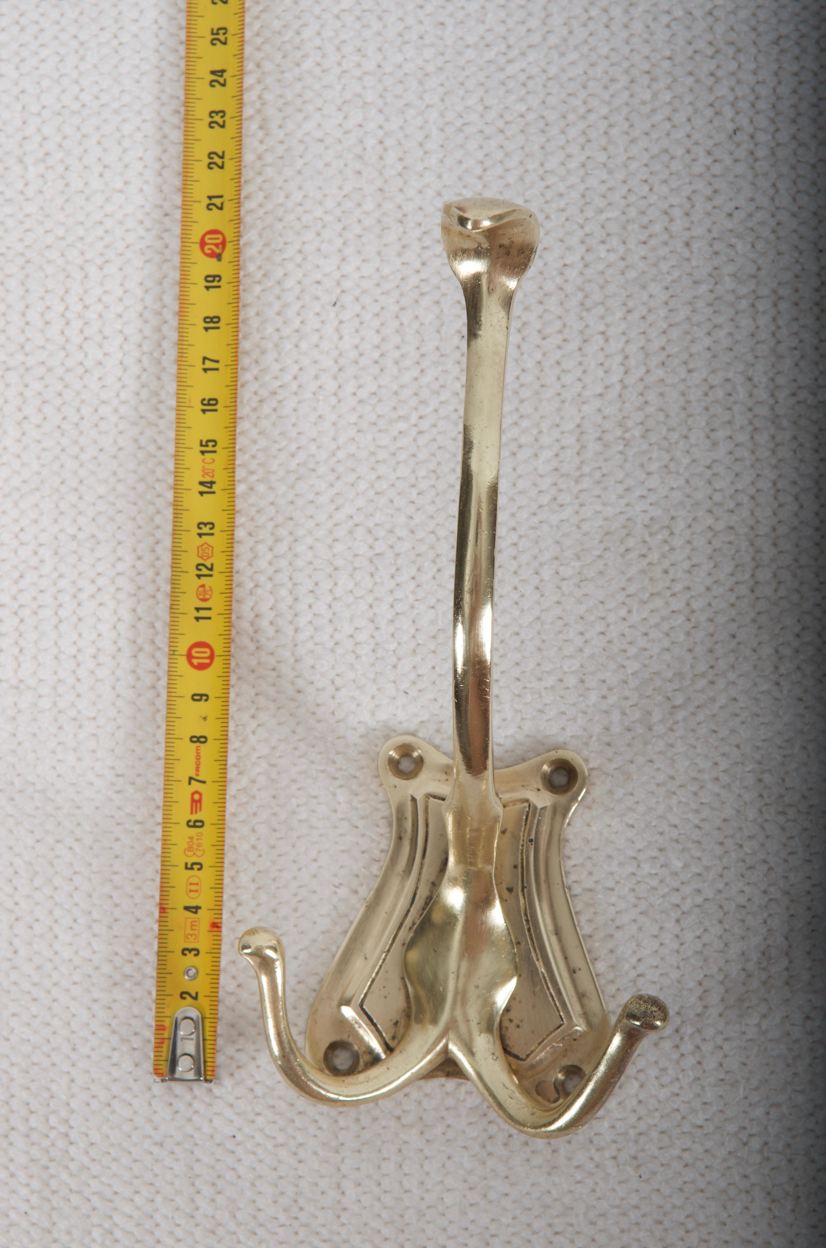 Art Nouveau Brass Coat Hook For Sale 2