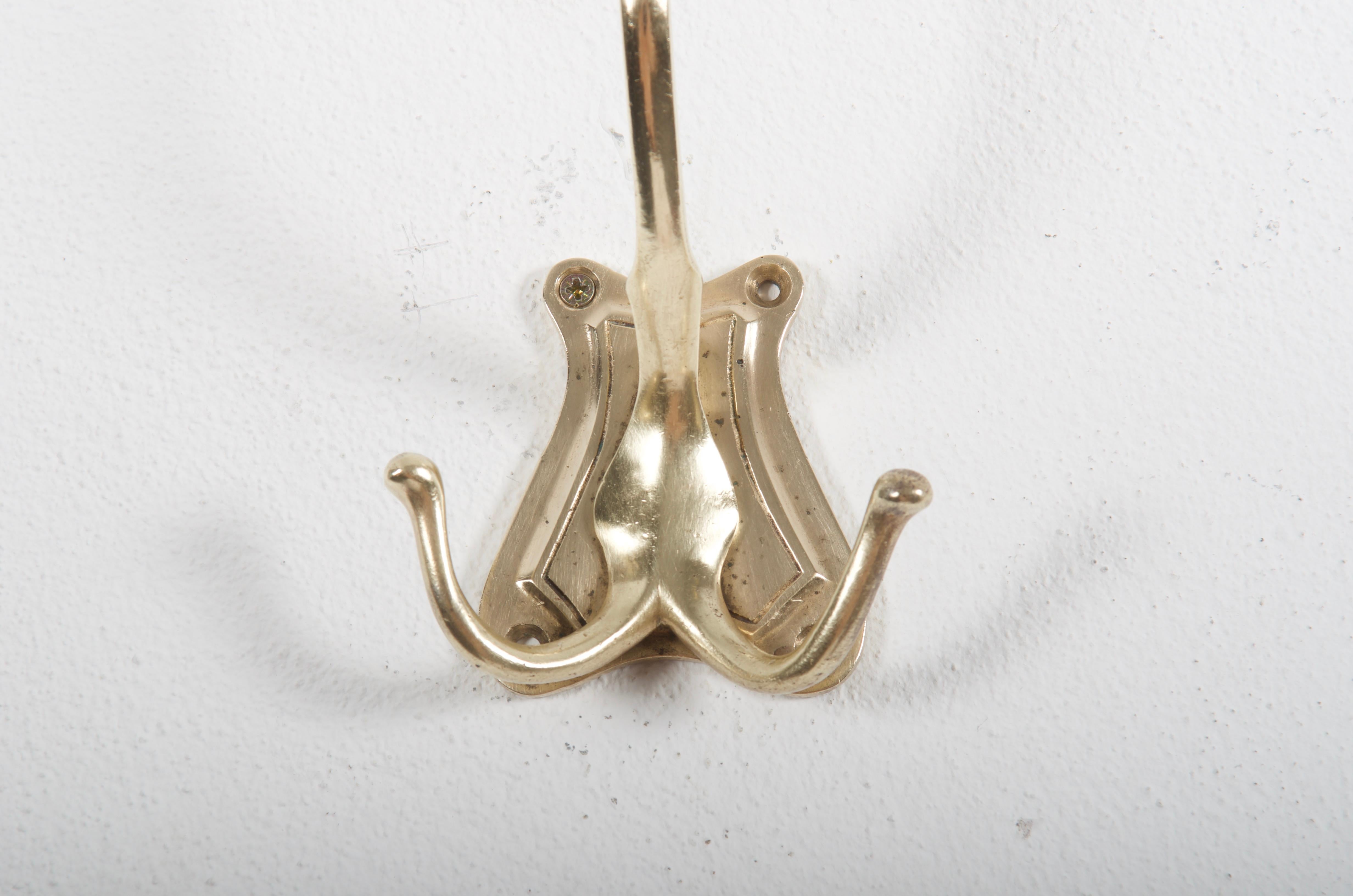 Art Nouveau Brass Coat Hook For Sale 3