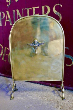 Art Nouveau Brass Decorative Fire Screen