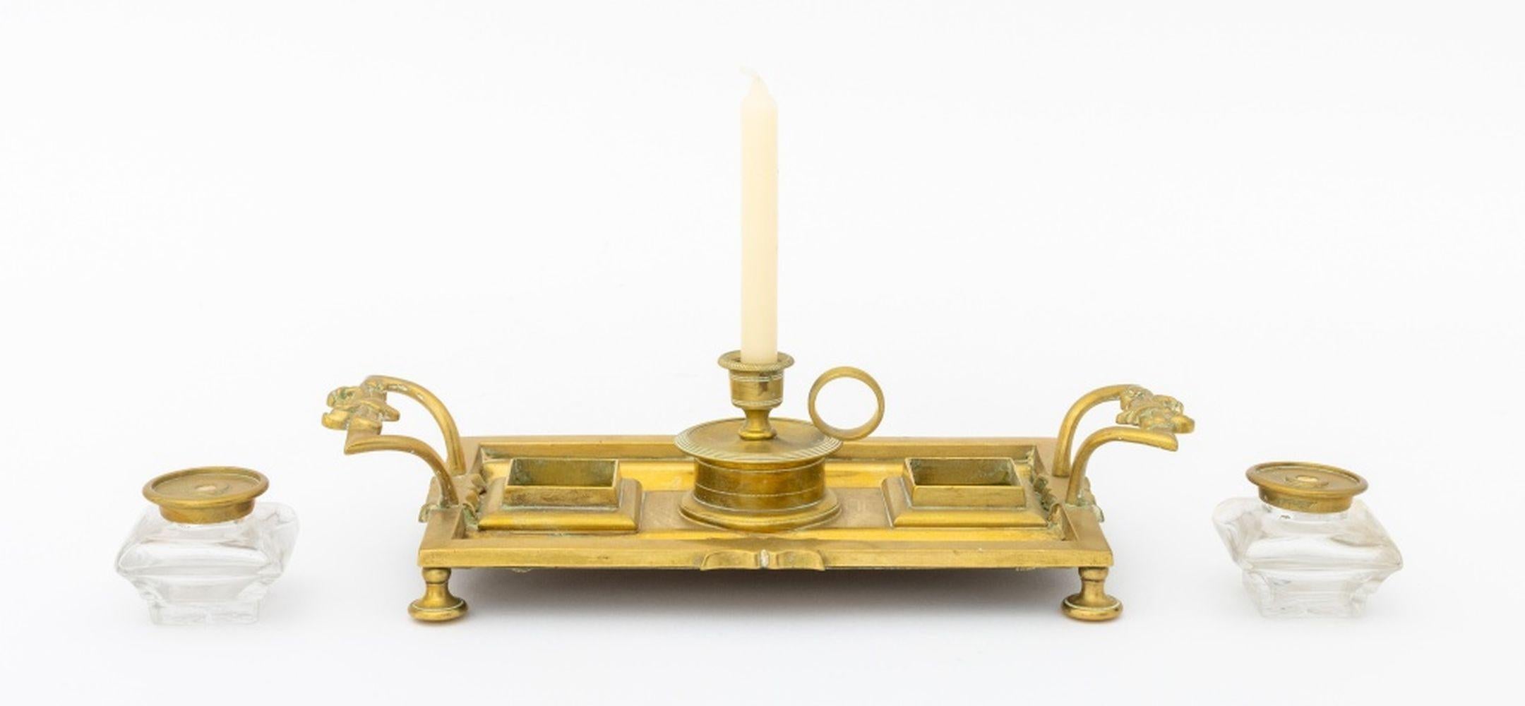 Accessori da scrivania in ottone Art Nouveau, 3 in vendita 6