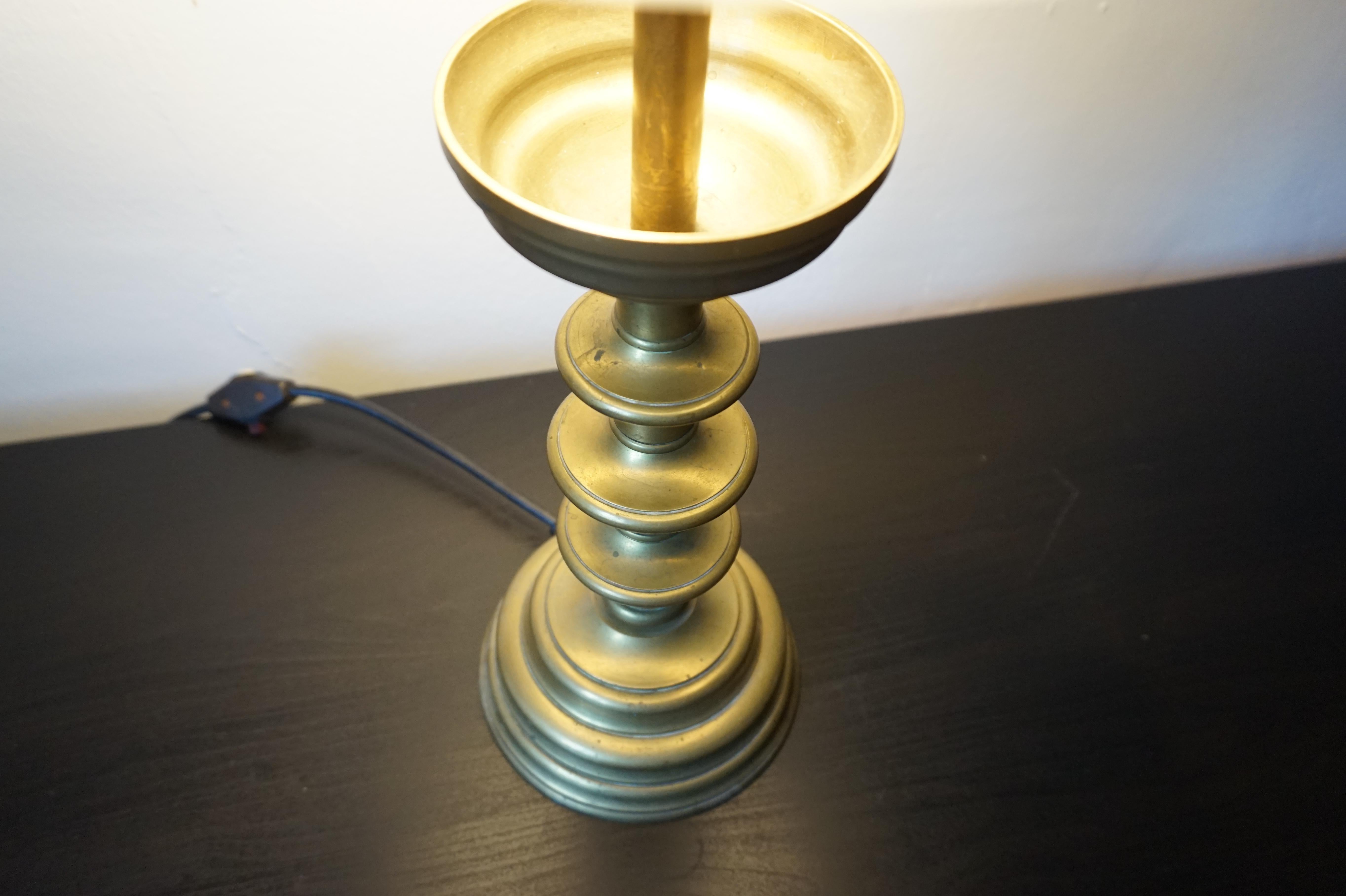 Art Nouveau Brass Empire Table Lamp For Sale 5