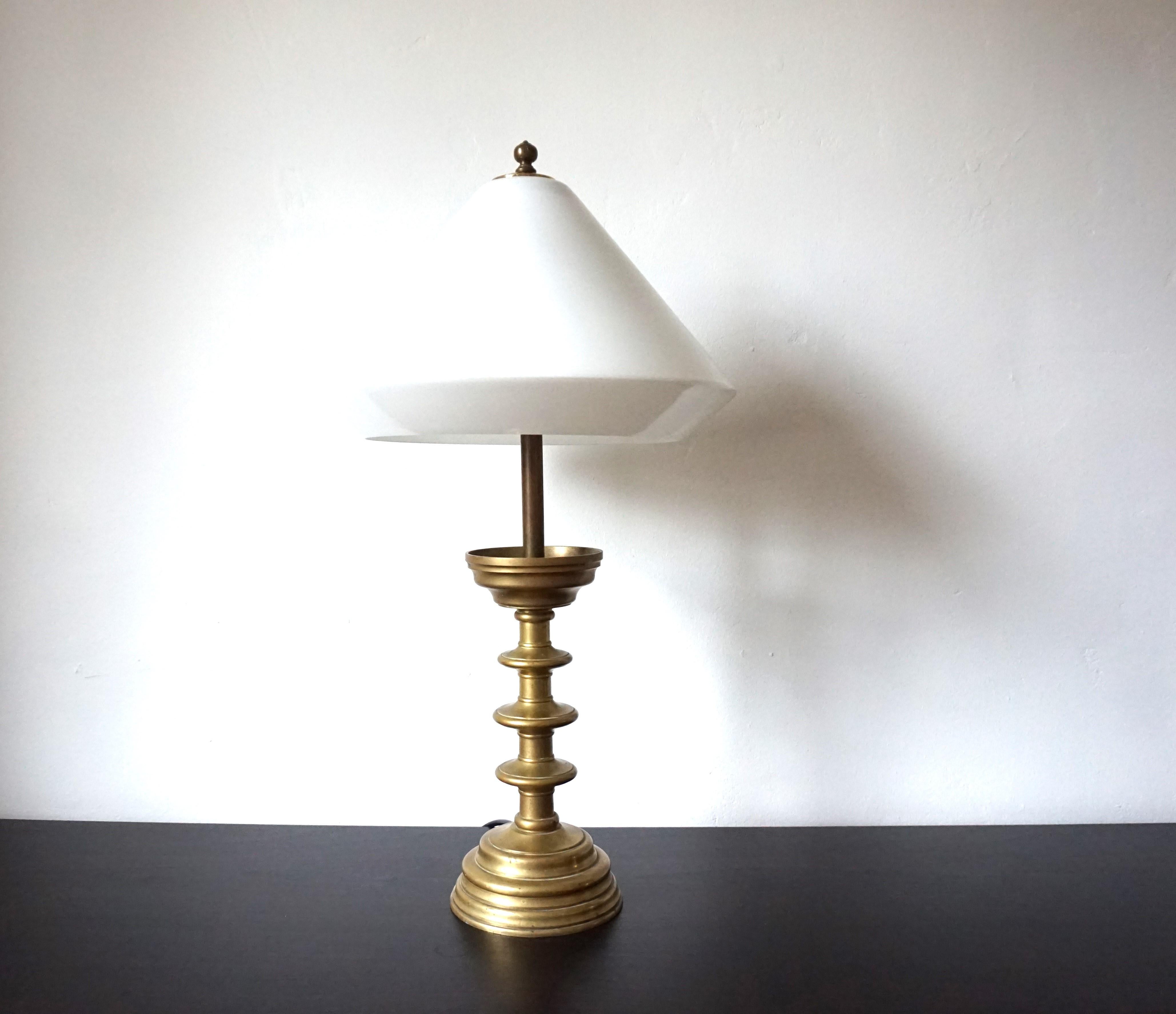 Lampe de table Empire Art Nouveau en laiton en vente 5