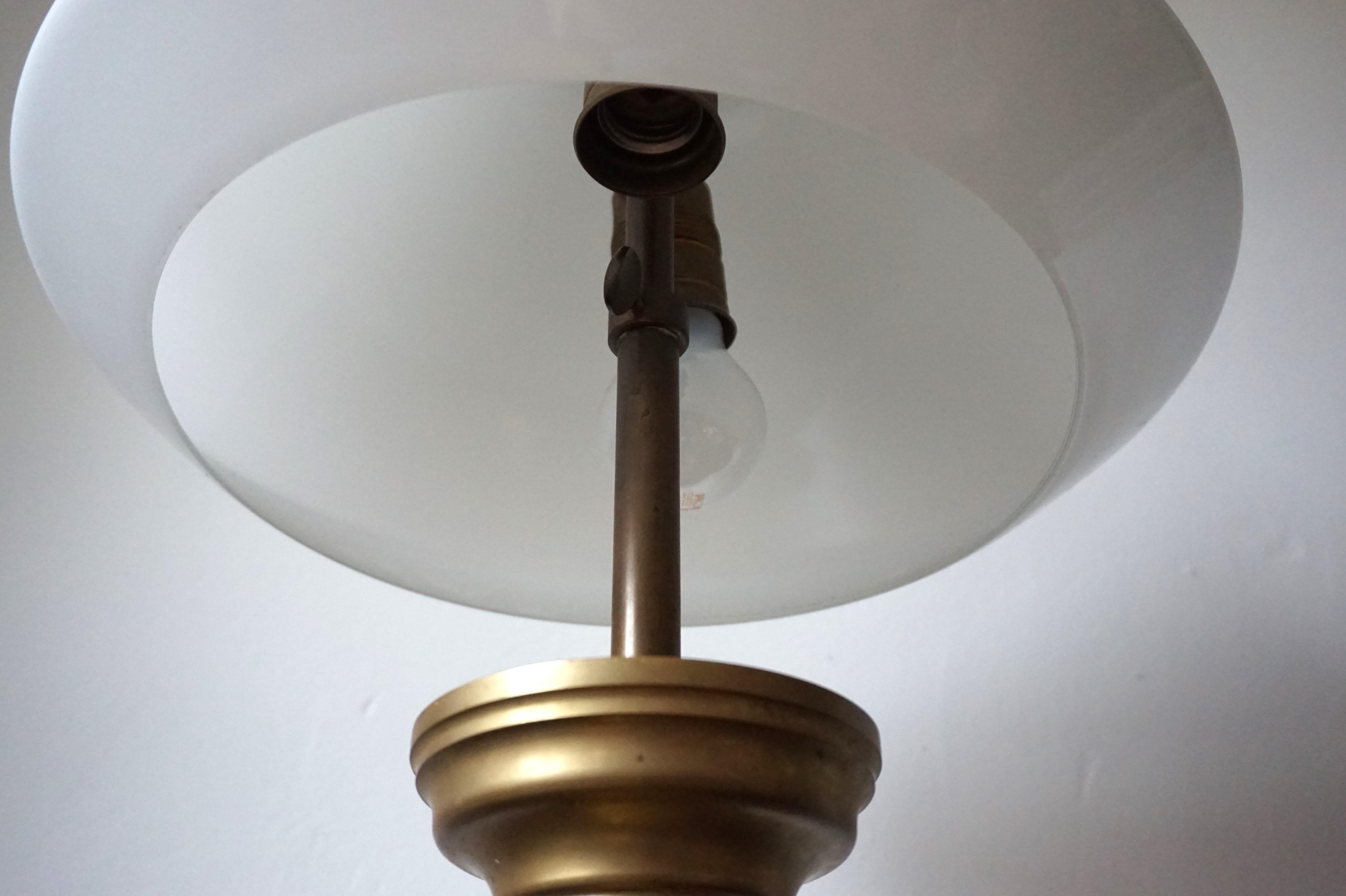 Art Nouveau Brass Empire Table Lamp For Sale 8