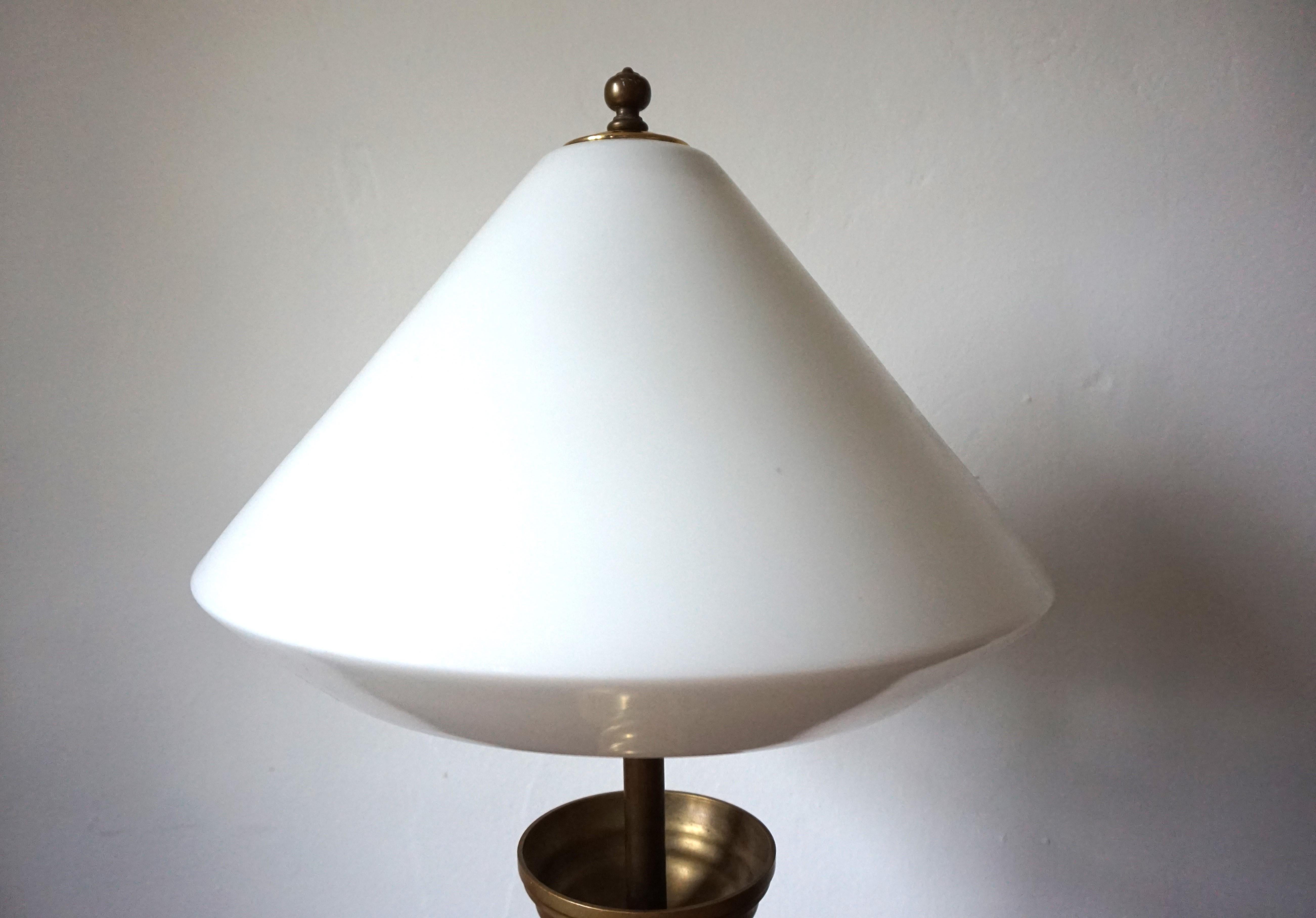 Art Nouveau Brass Empire Table Lamp For Sale 1