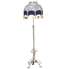 Antique Art Nouveau Brass Extending Standard Lamp
