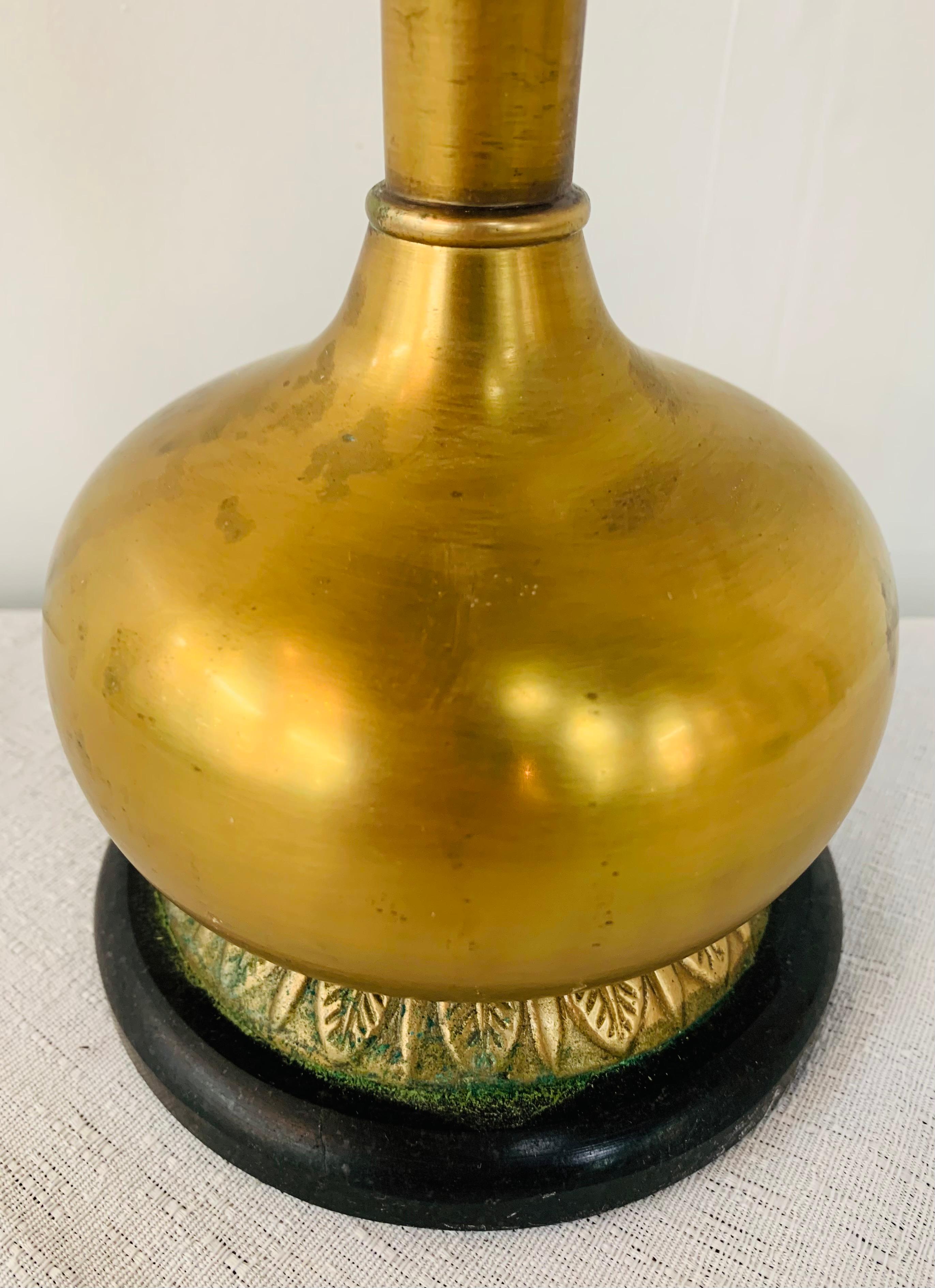 Art Nouveau Brass Flower Candleholder on Black Marble 7