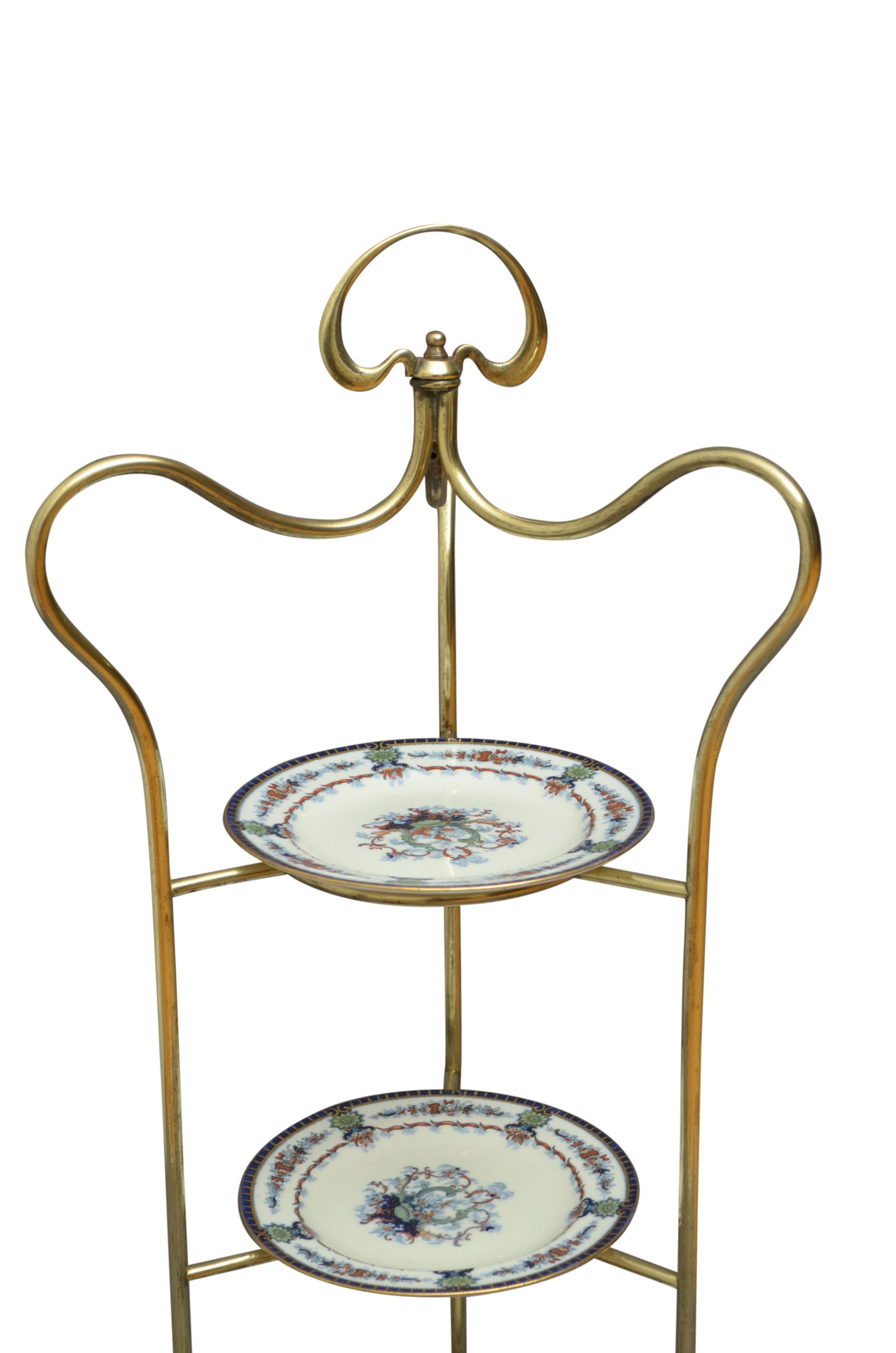 Art Nouveau Brass Fruit or Cake Stand 1