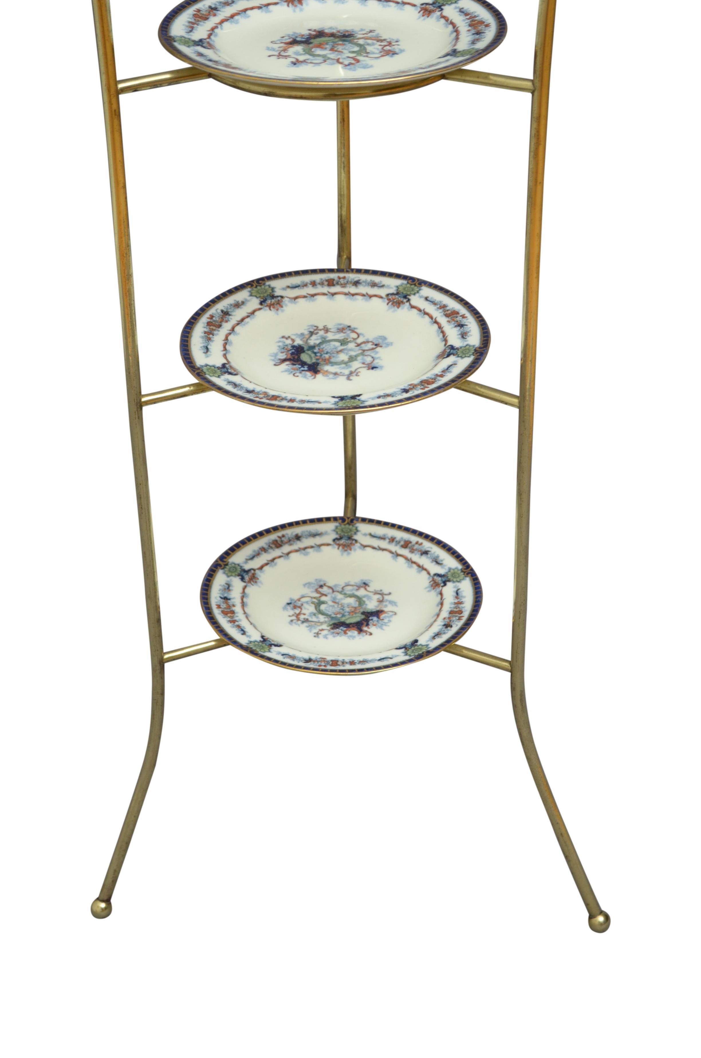 Art Nouveau Brass Fruit or Cake Stand 2