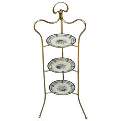 Art Nouveau Brass Fruit or Cake Stand