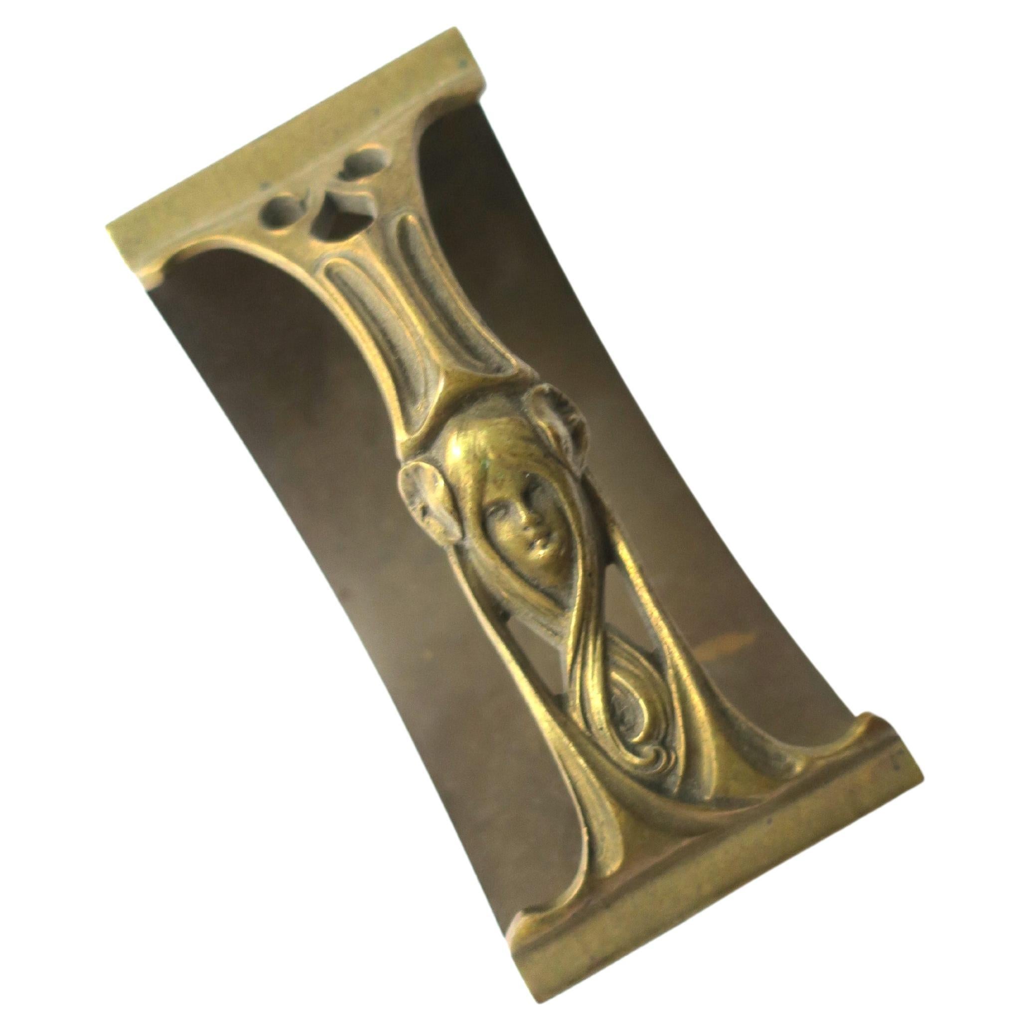 Tampon à encre en laiton Art Nouveau