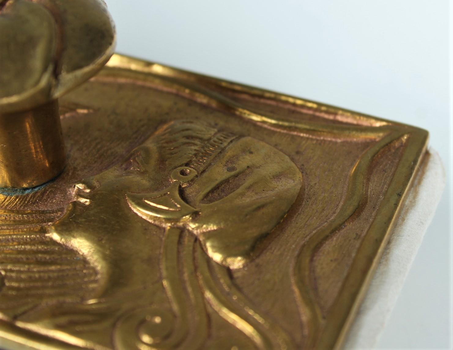 Jugendstil-Tintenkelle aus Messing mit Löffelung aus Messing, Frankreich, um 1930 im Zustand „Gut“ im Angebot in Greven, DE