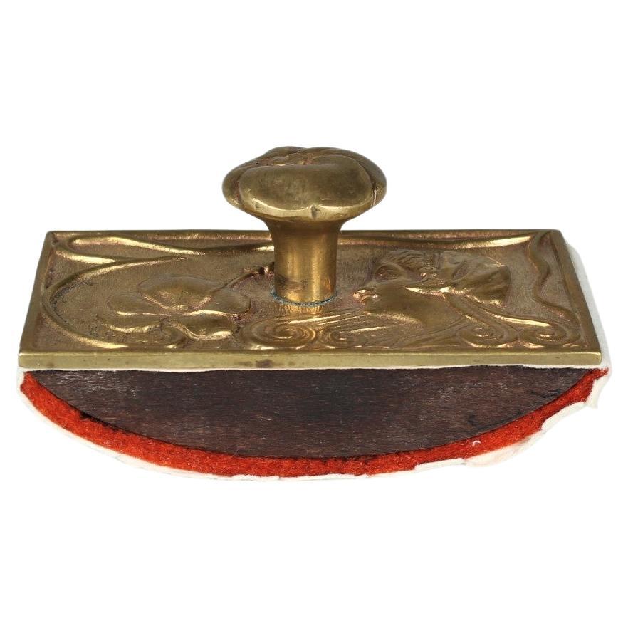 Art Nouveau Brass Ink Extinguishing Cradle, France, Circa 1930