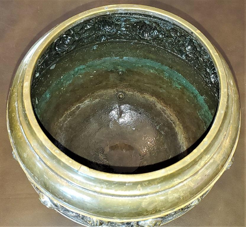 Plated Art Nouveau Brass Jardinière with Paw Feet by Beldray