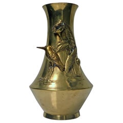 Antique Art Nouveau Brass Kingfisher Vase, circa 1920