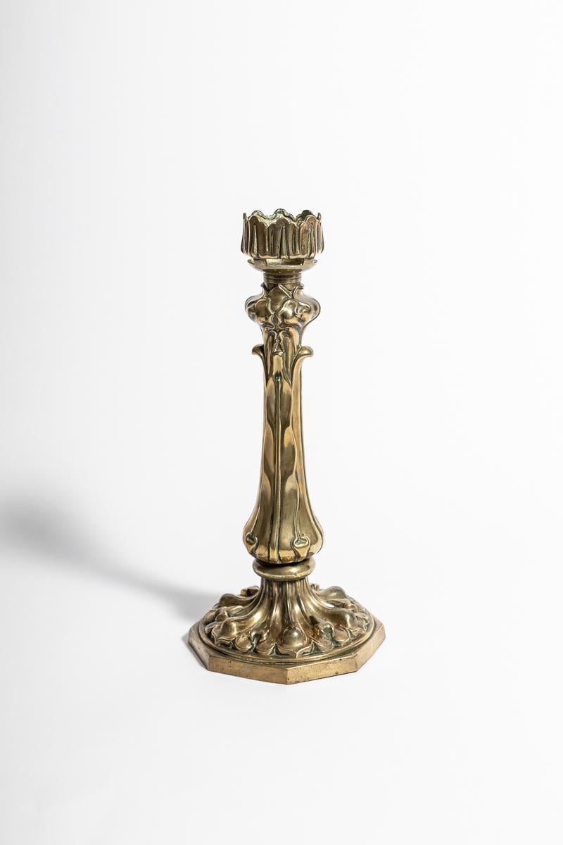 Art Nouveau Brass Lamp Base For Sale 1