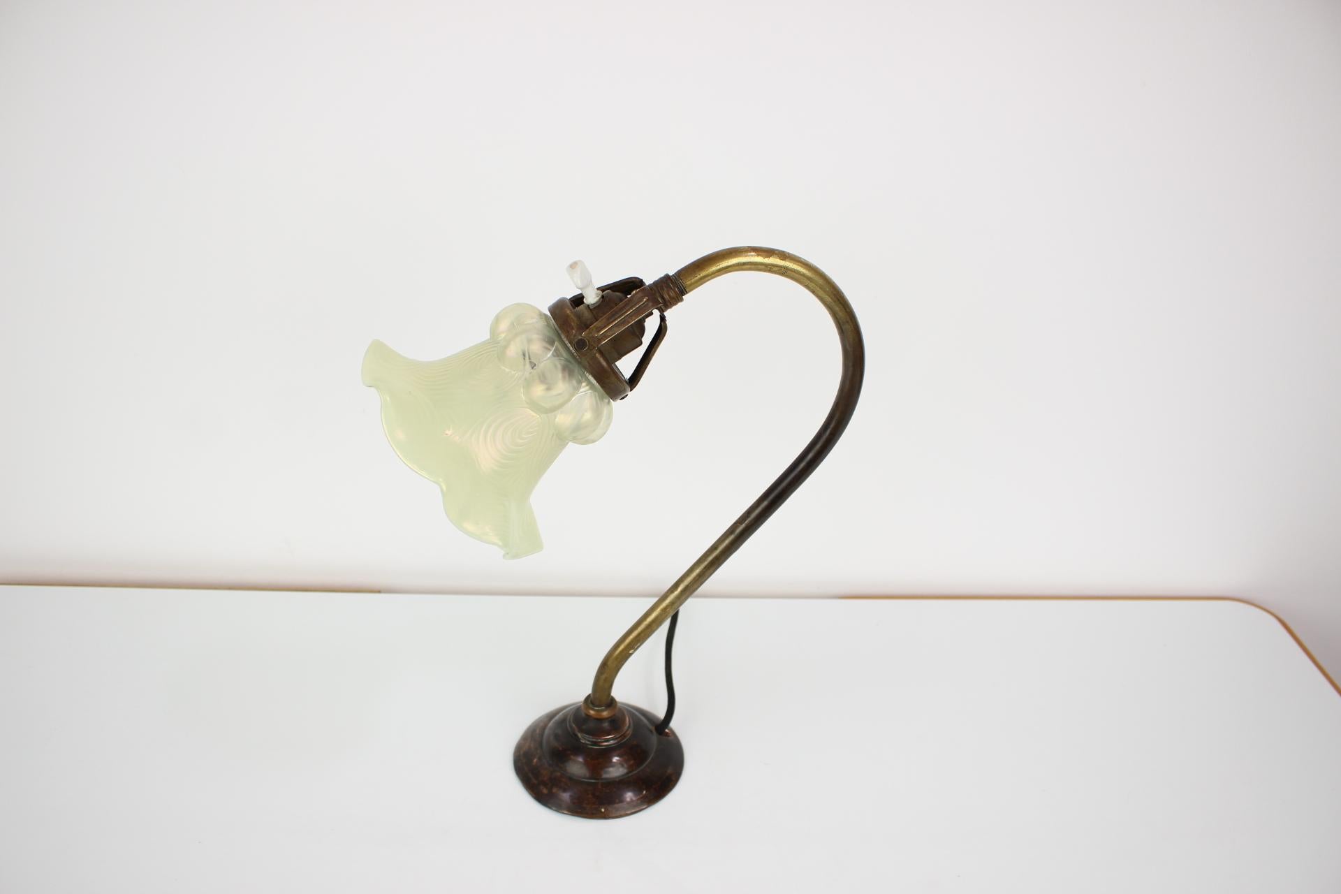Art Nouveau Brass Lamp, circa 1920 2