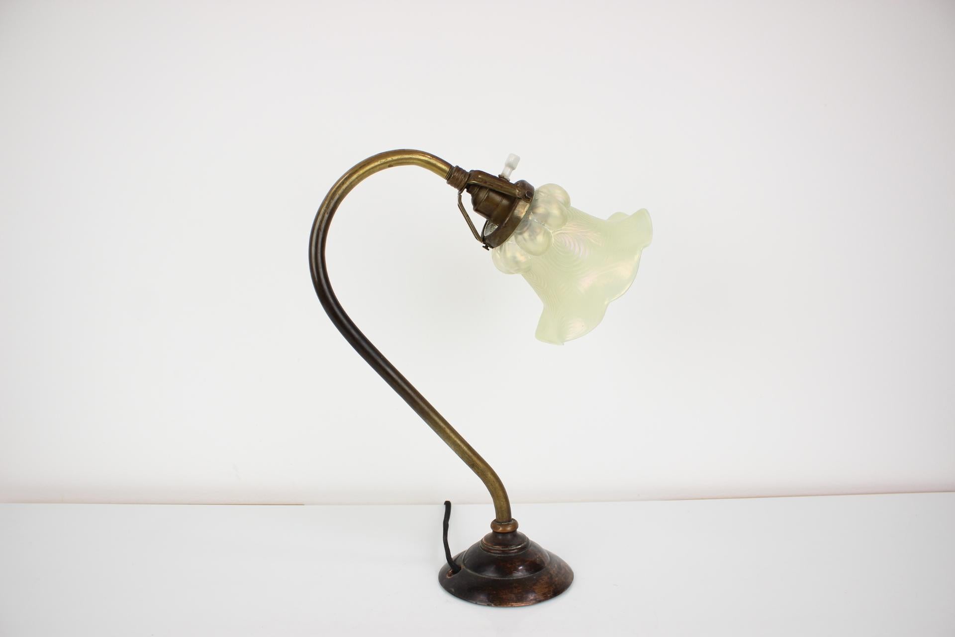 Art Nouveau Brass Lamp, circa 1920 3