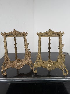Paire de cadres photo en laiton Art Nouveau - France-