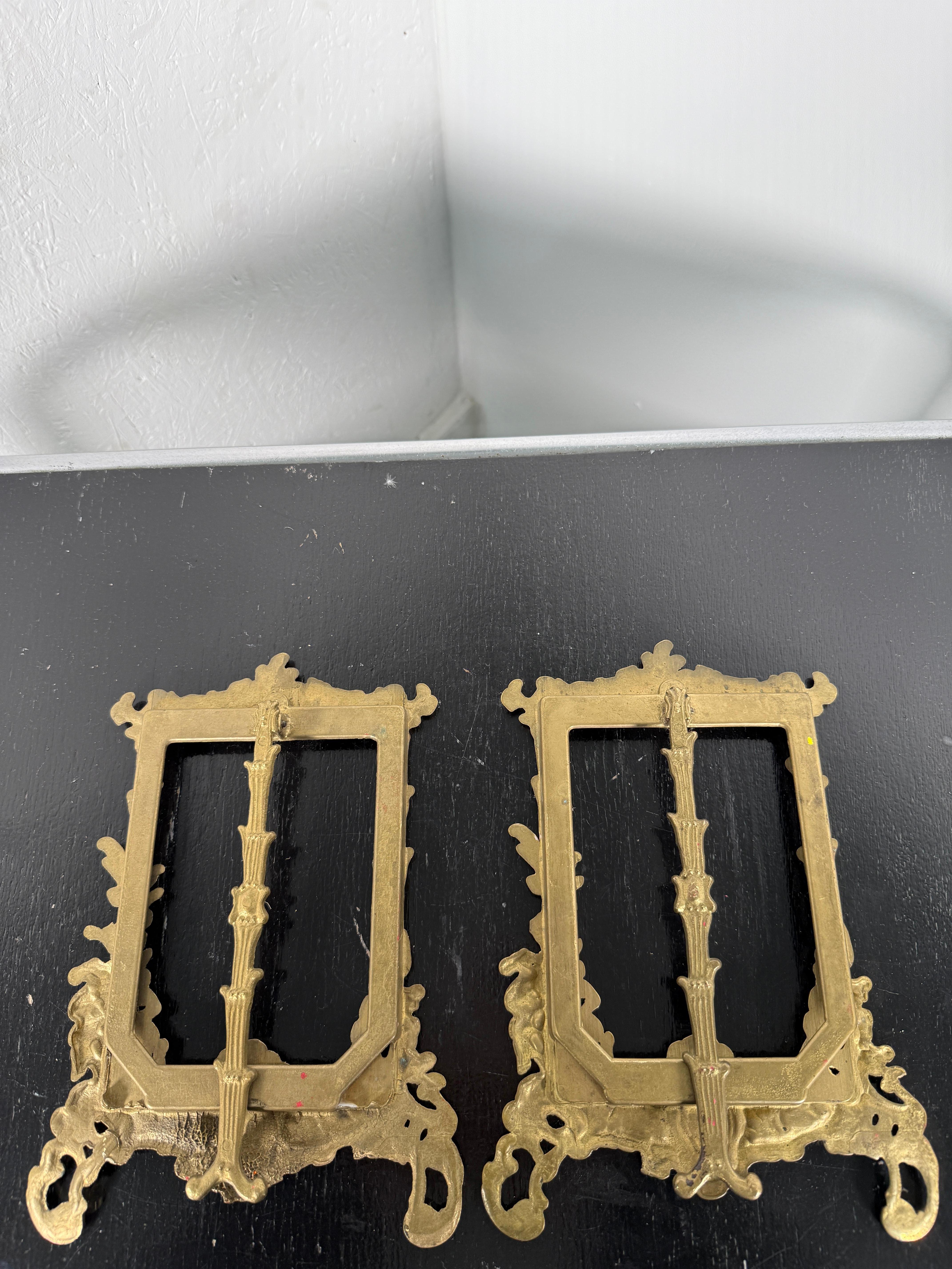 Art Nouveau brass pair of photo frames - France- For Sale 1