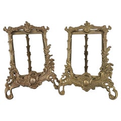 Coppia di portafoto in ottone Art Nouveau - Francia-