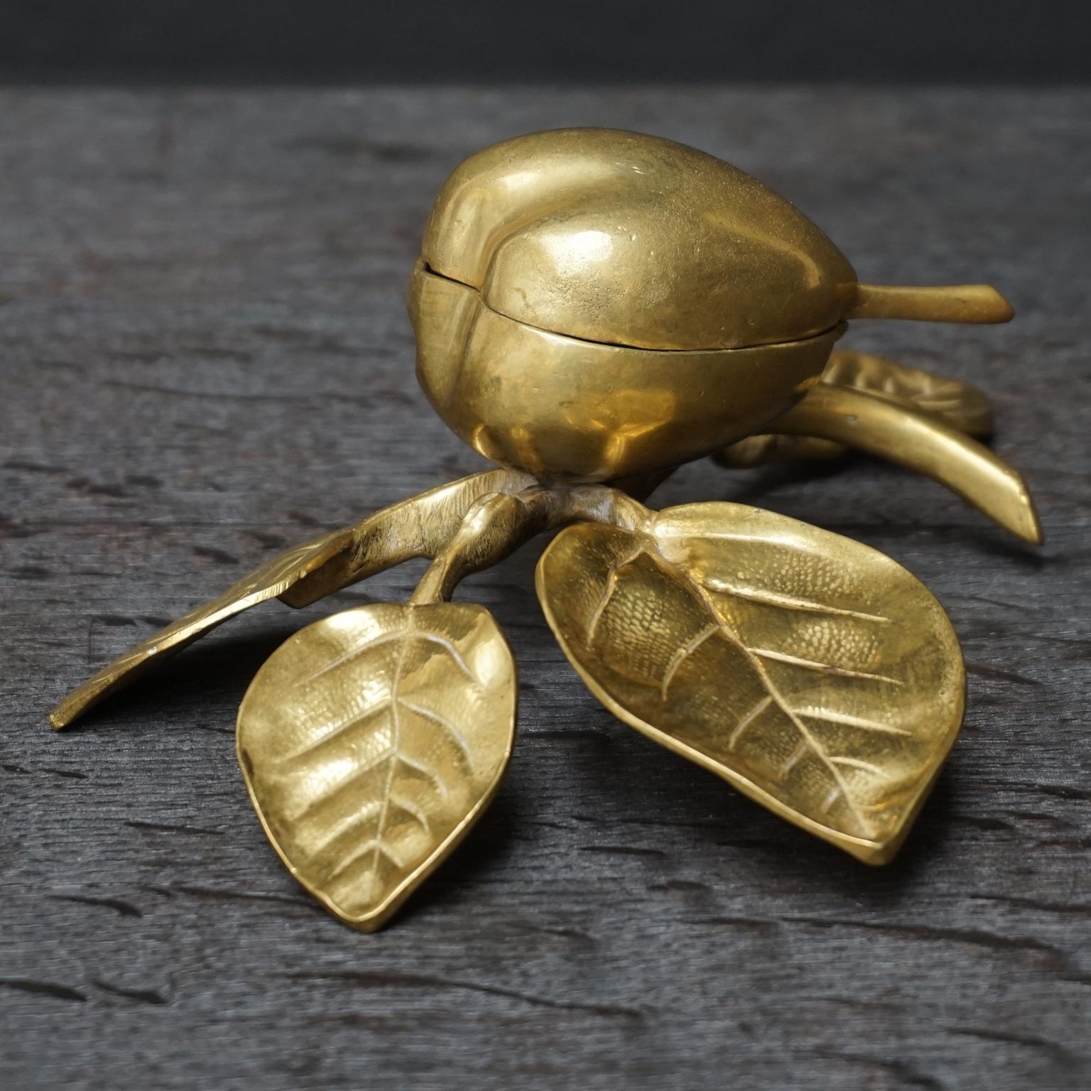 Art Nouveau Brass Pear Trinket Box 1