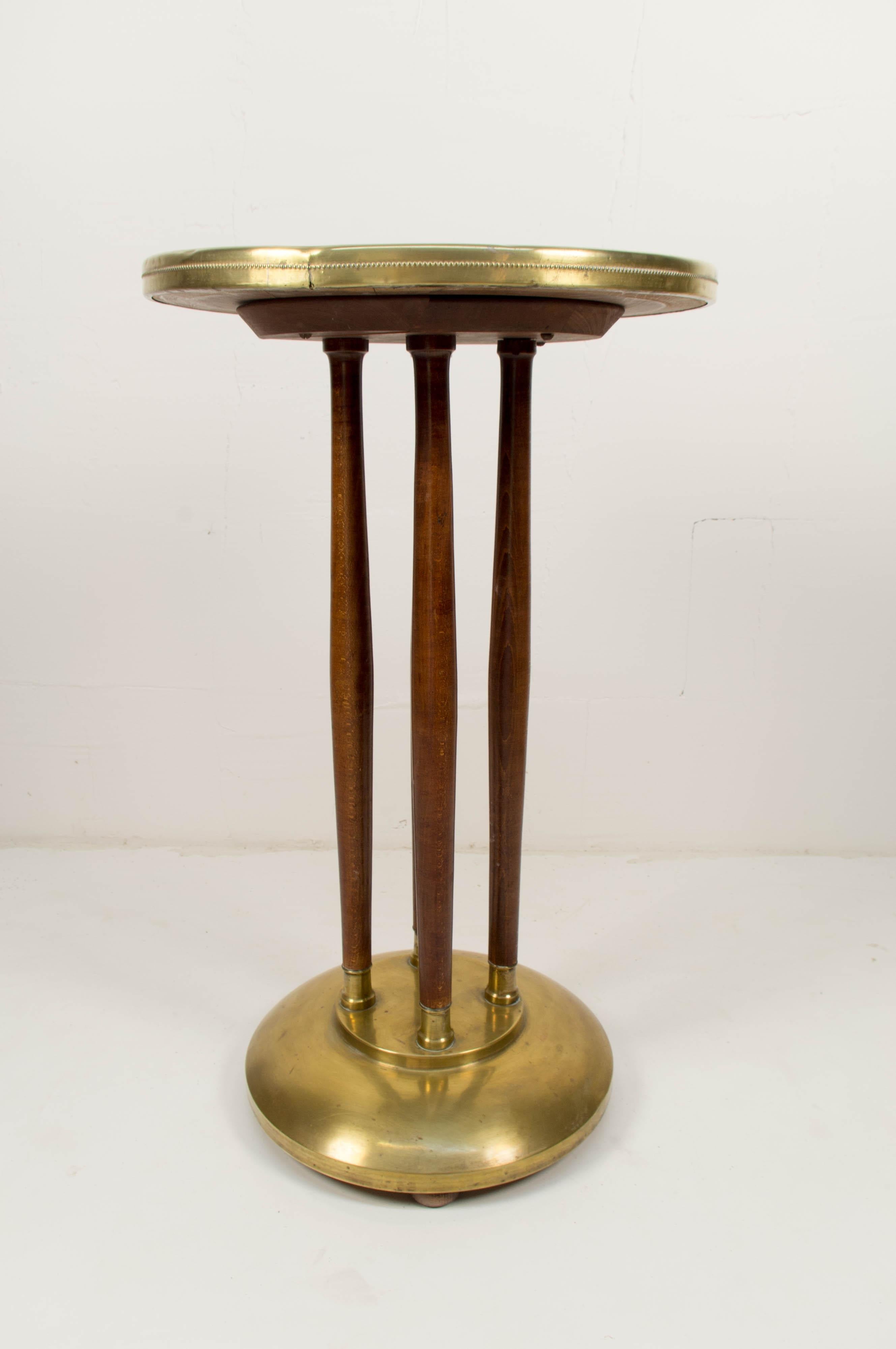 Art Nouveau Brass Pedestal, 1910s 1