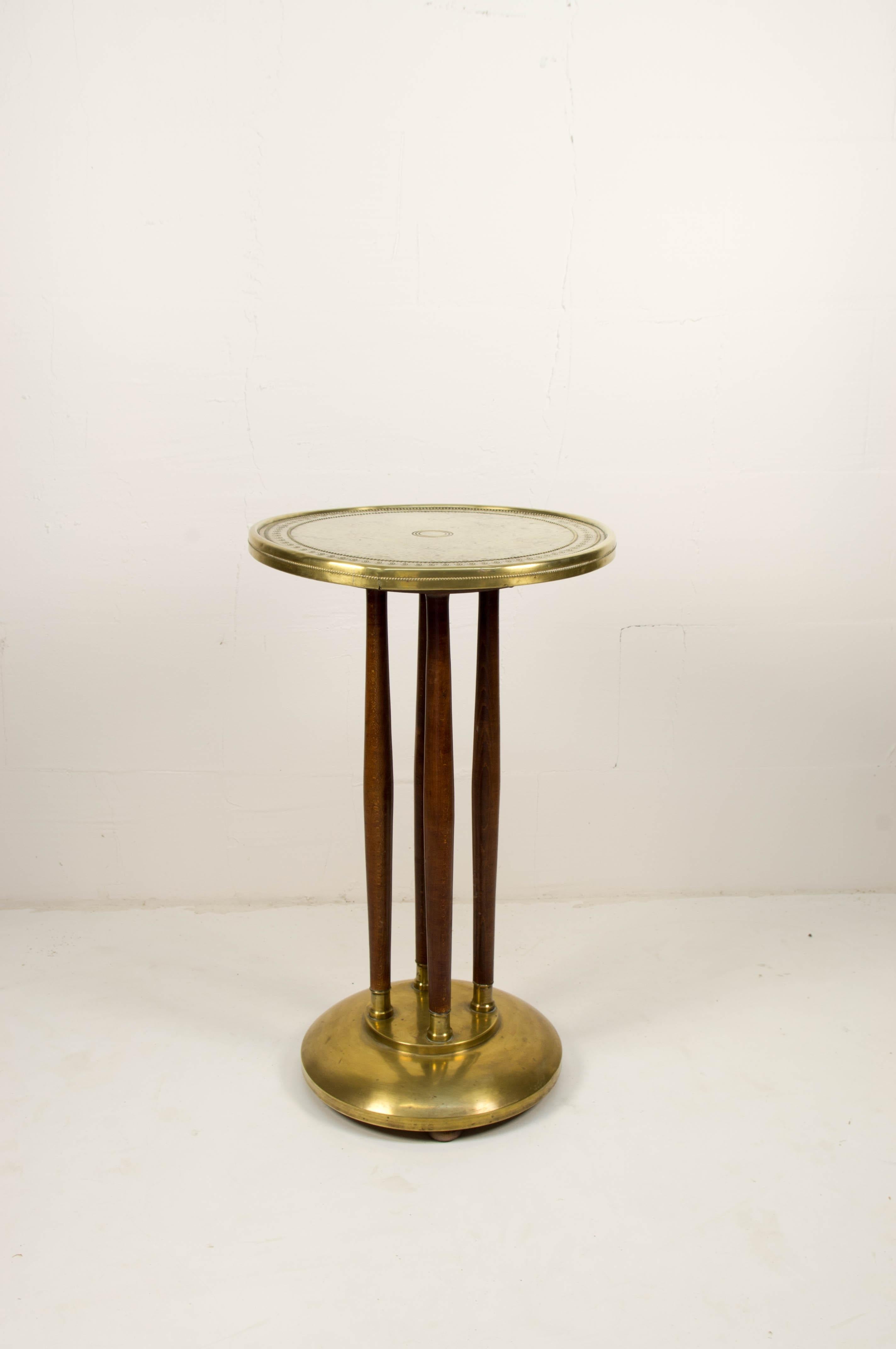 Art Nouveau Brass Pedestal, 1910s 2