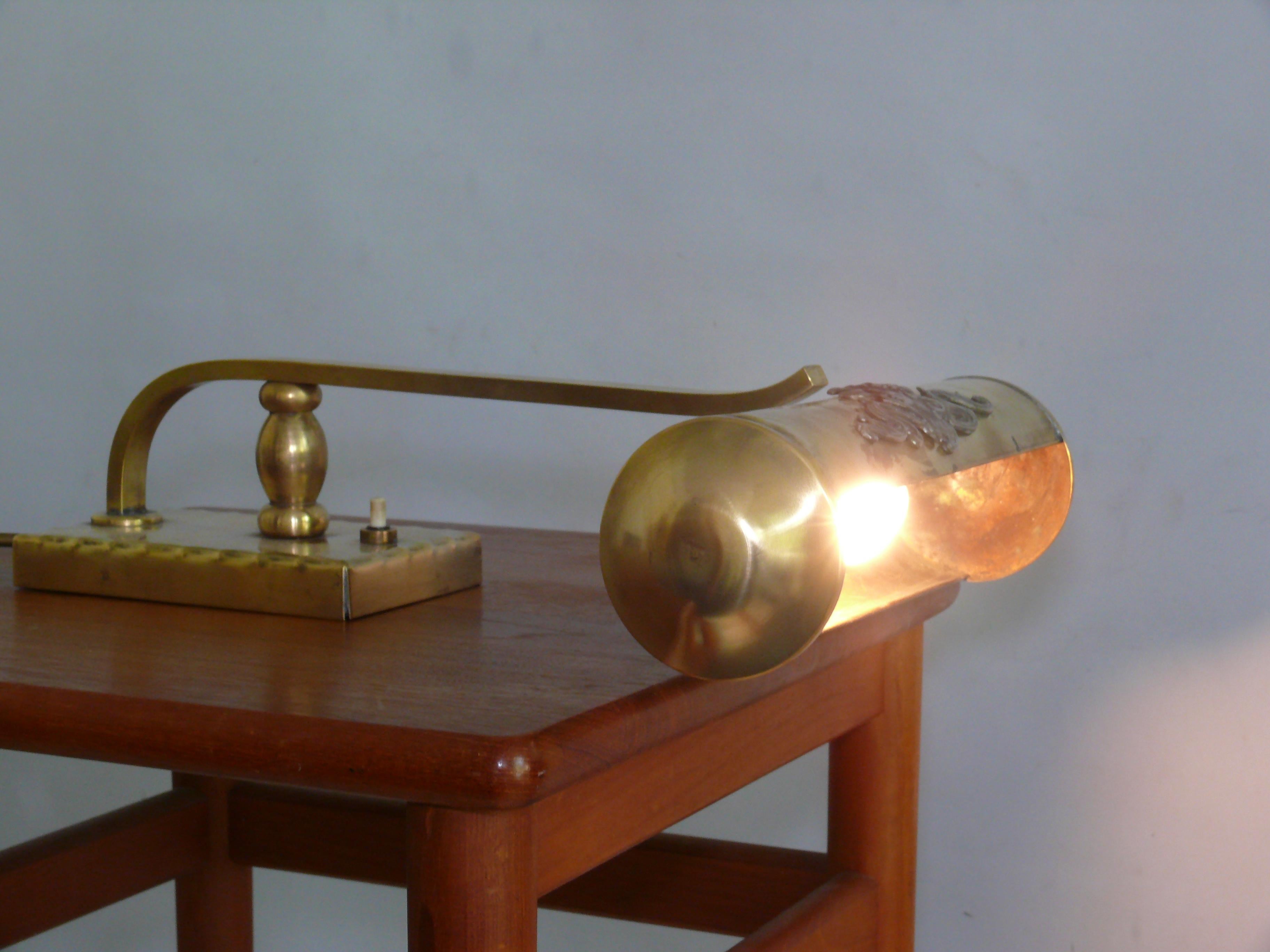 Art Nouveau Brass Piano Lamp, 1920s In Good Condition For Sale In Schwerin, MV