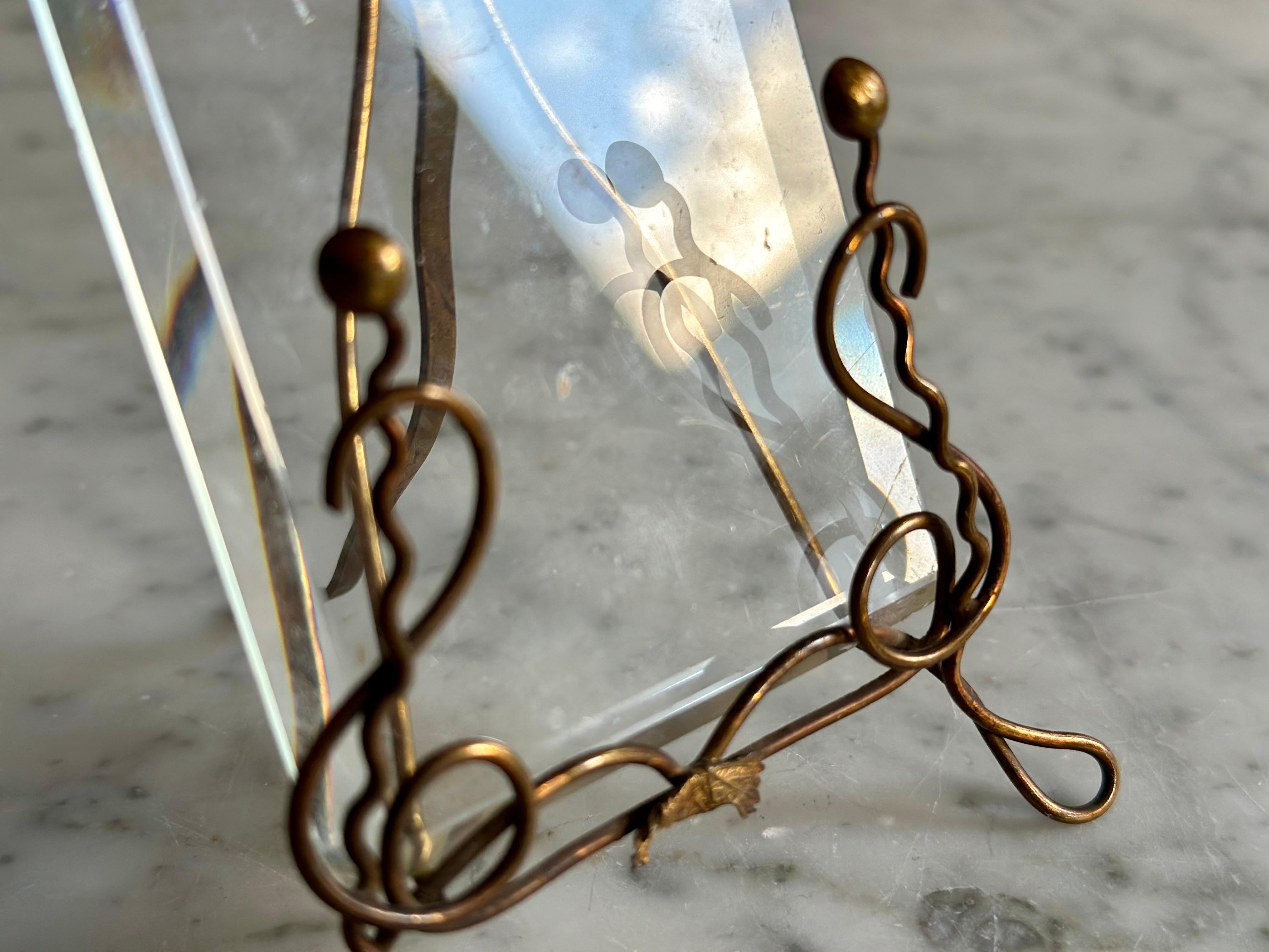 Art Nouveau Brass Picture Frame, Vienna c. 1900 For Sale 5